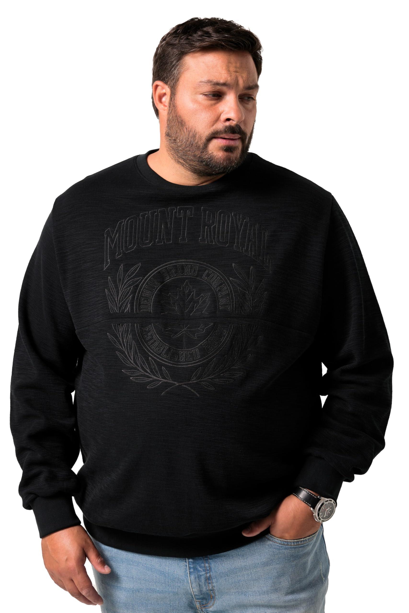 Men Plus Herren große Größen Übergrößen Menswear L-8XL Sweatshirt, Bruststick 842305