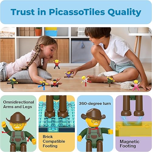 Miniatura 8 de PicassoTiles - Juego de figuras de acción magnéticas para niños pequeños, con imán de expansión, kit educativo de aprendizaje STEM de simulación de