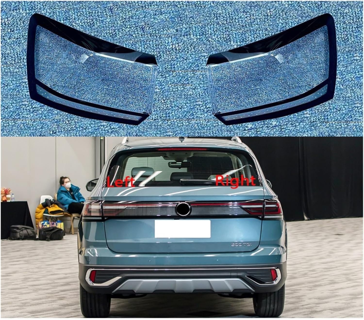 Car Rear Taillight Cover Compatible For VW Tharu 2023 2024 Auto Taillamp Mask Lampshade Lampcover Tail Lamp Mask Light Shell(Outside A Pair)