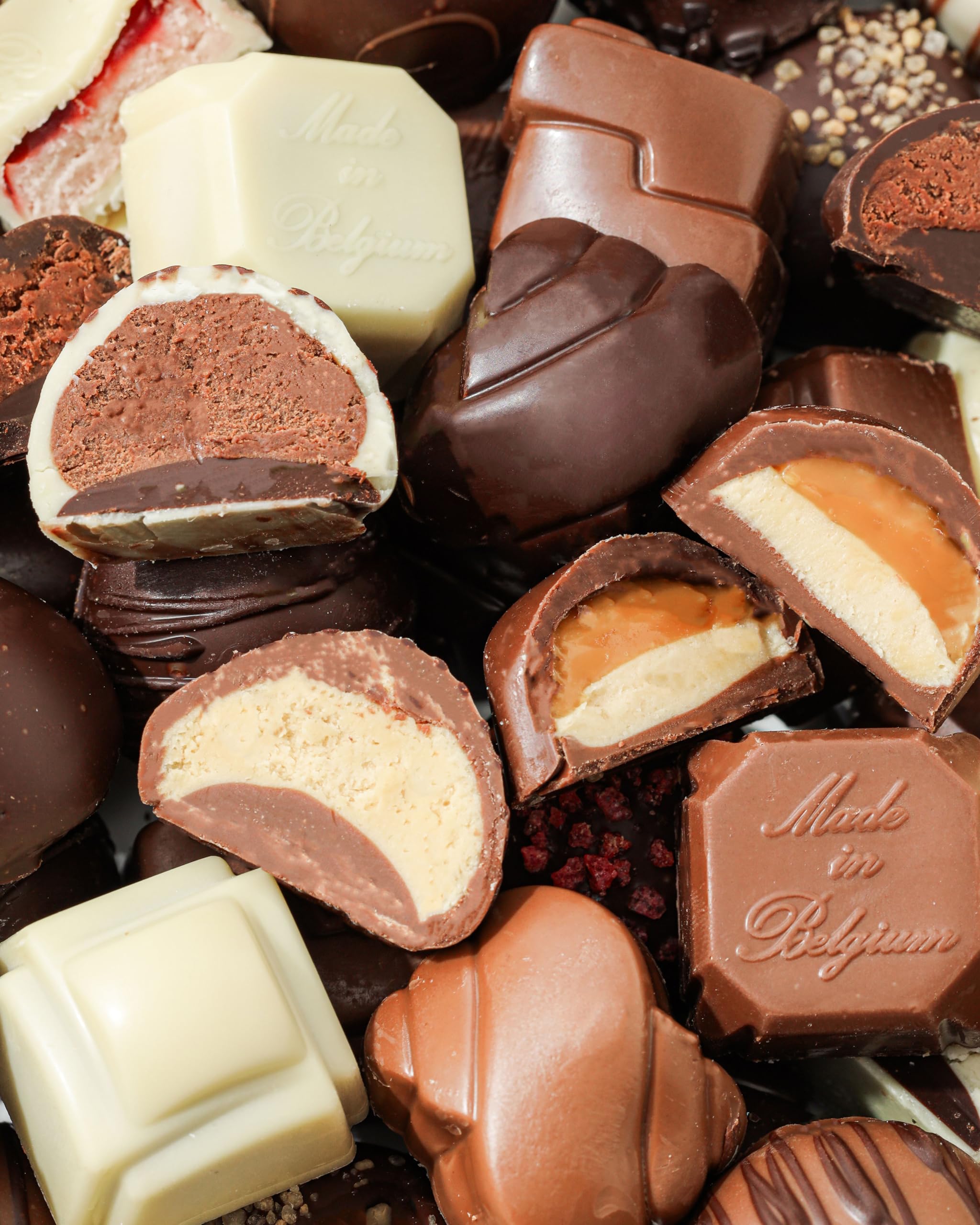 Thanksgiving Chocolate Gift Basket, Candy Food Gifts Arrangement Platter, Gourmet Snack Gift Bow Tin Box, Present Idea, Stocking Stuffer, Corporate Him & Her, Men Women Family Parties- Gourmet Belgian Truffles- Brown- Bonnie & Pop