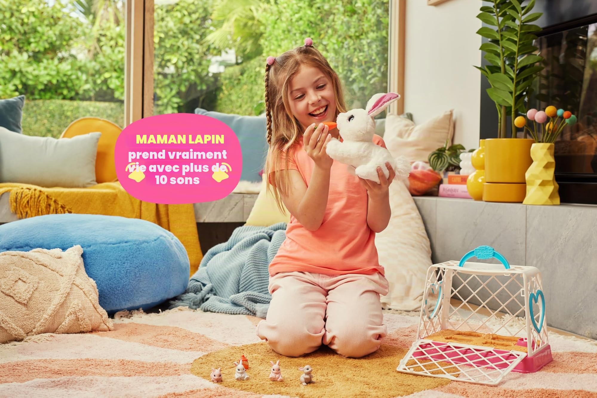 Pets Alive Mama Bunny Surprise de ZURU, Robot Lapin en Peluche, Série 1