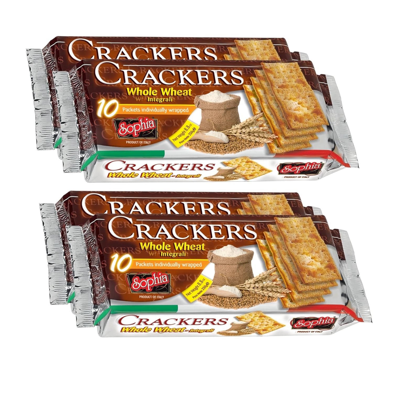 Galletas Cracker Sophia Italian Whole Wheat 8.8 oz Pack de 4