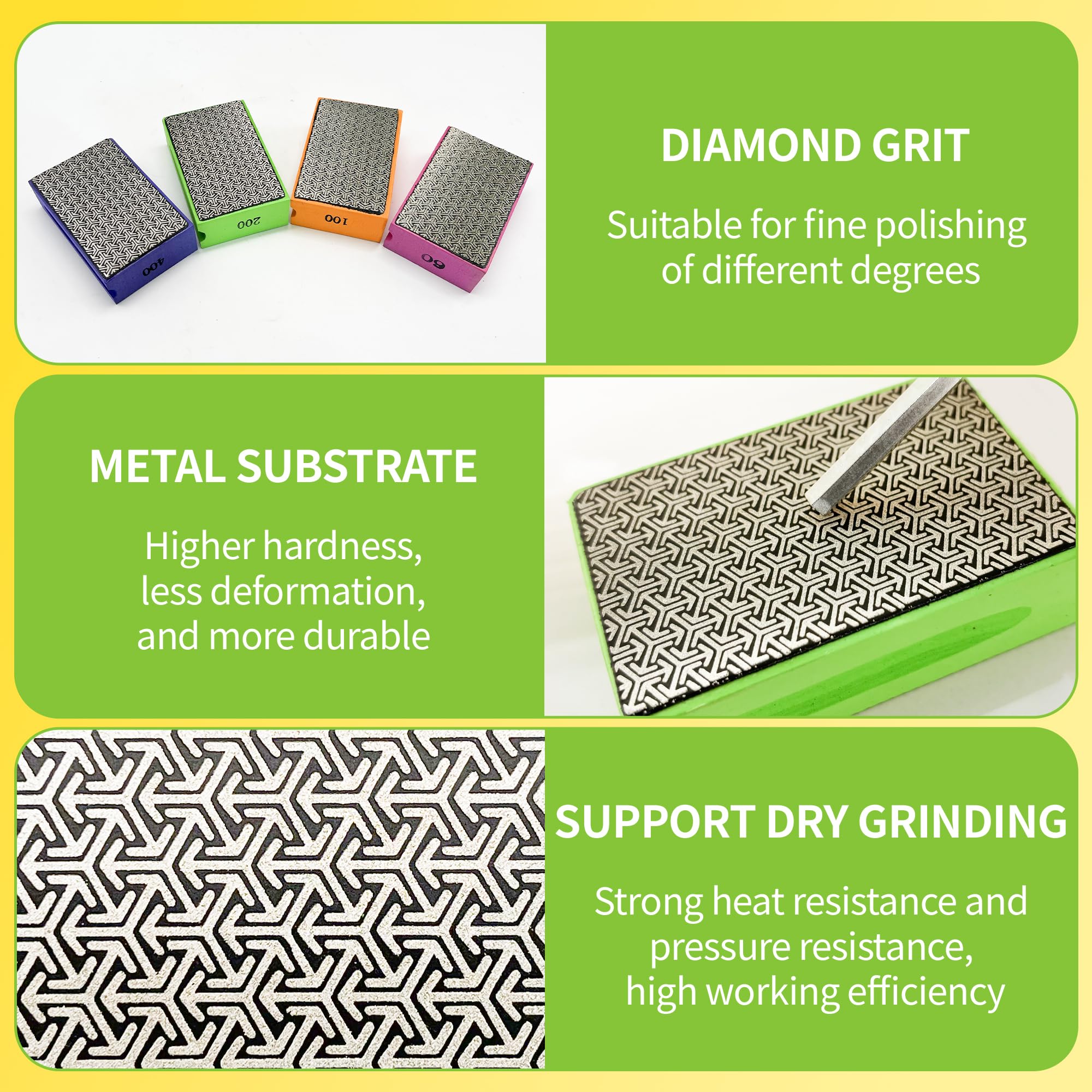Diamond Polishing Pads - 4PCS for Glass, Stone & Metal -4