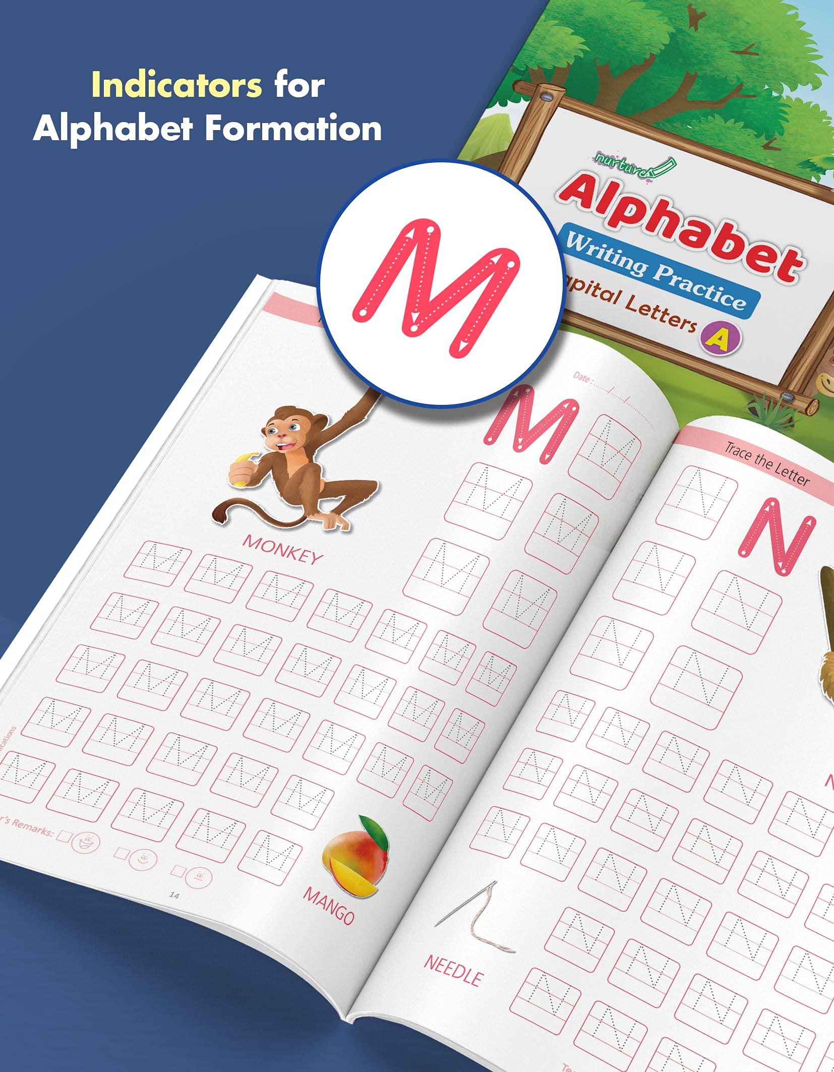 Nurture English Alphabet Writing Practice Books for Kids | 3 to 8 Year Old | ABCD Capital, Small and Cursive Letter Tracing Practise for Nursery, Preschool and Primary Children | Set of 3 Books 1