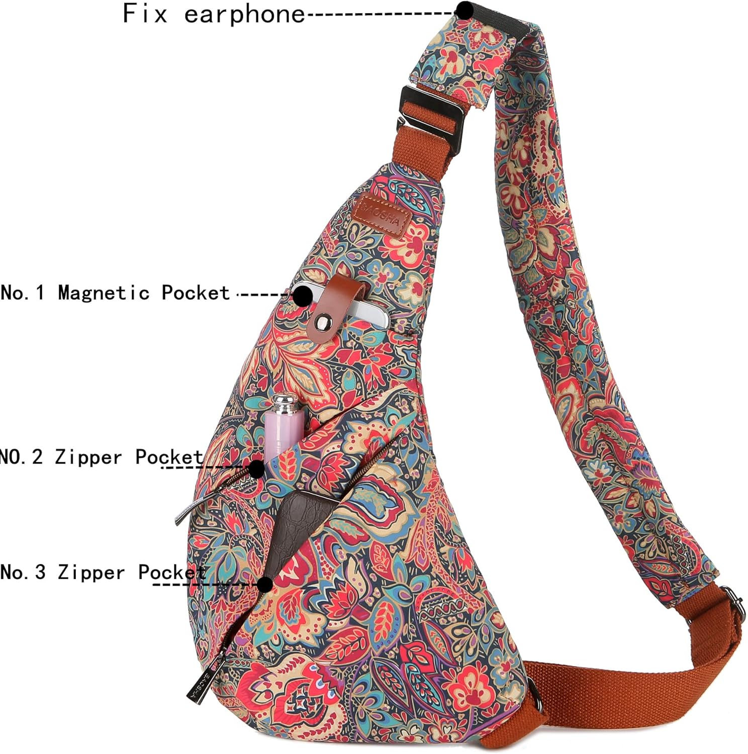 Women's Sling Bag Crossbody Chest Shoulder Anti Theft Travel purse Bag XB-15 - Image 4