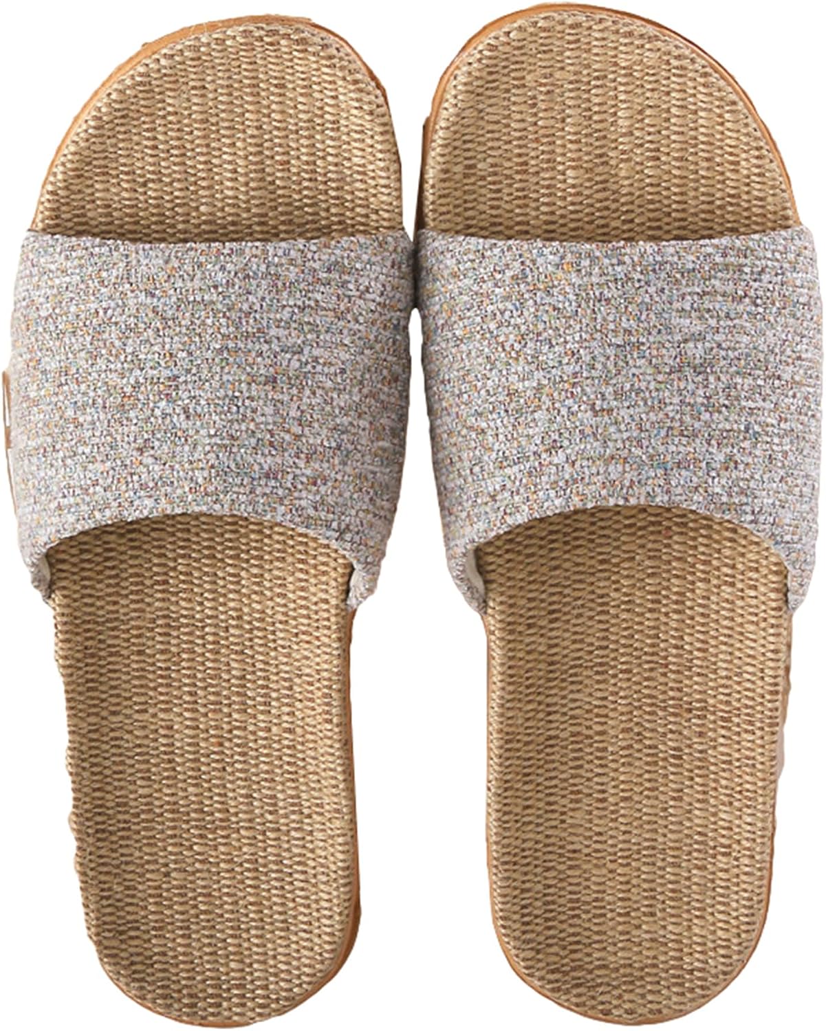 Breathable Linen House Slippers Unisex Open Toe Non-slip Indoor Shoes Lightweight Slides Spa Comfortable Home