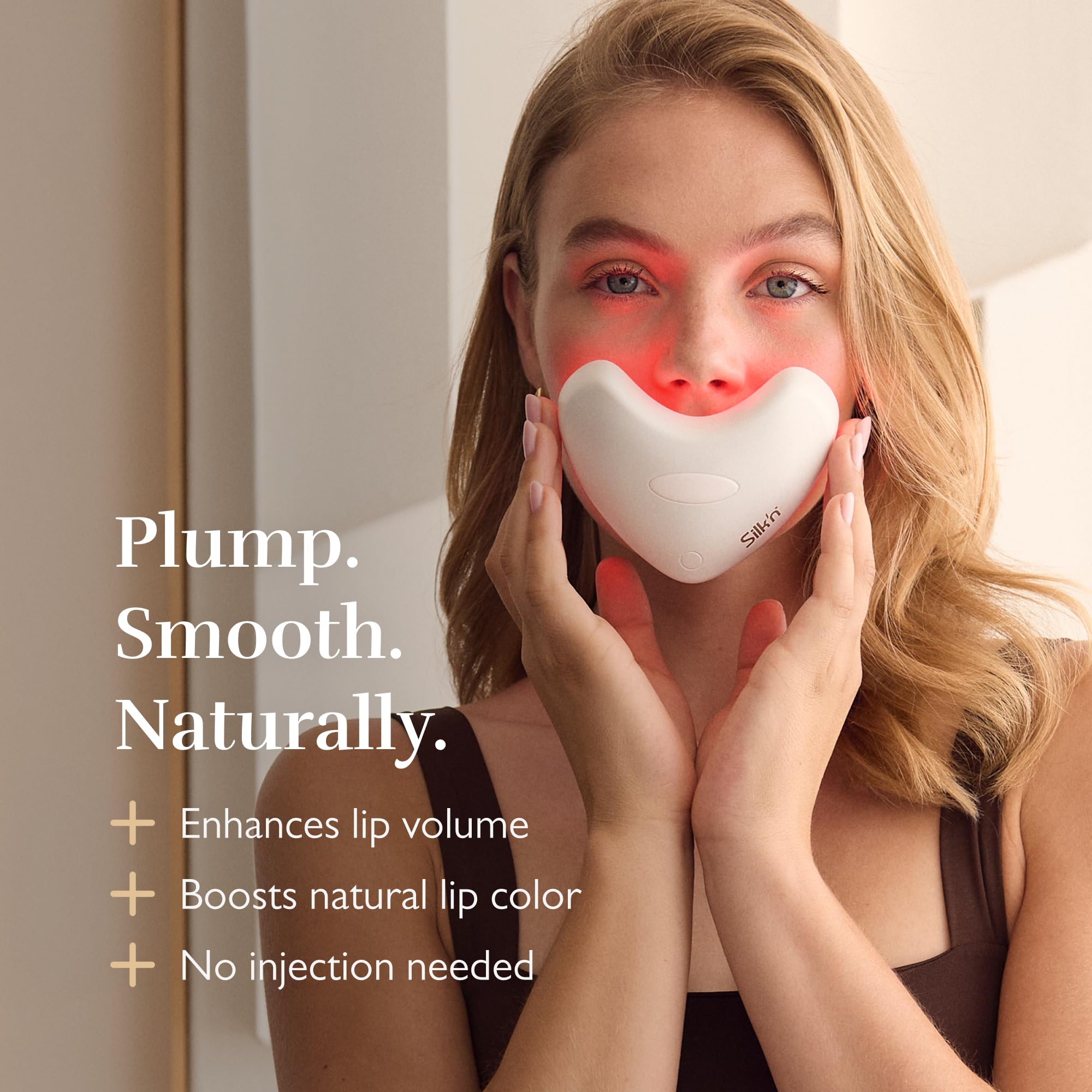 Silk'n LED Lippenmaske – Lumilips – Leuchtmaske für Kollagen, Anti-Falten und Anti-Aging – Kabellos für 130 Minuten – Weiß.