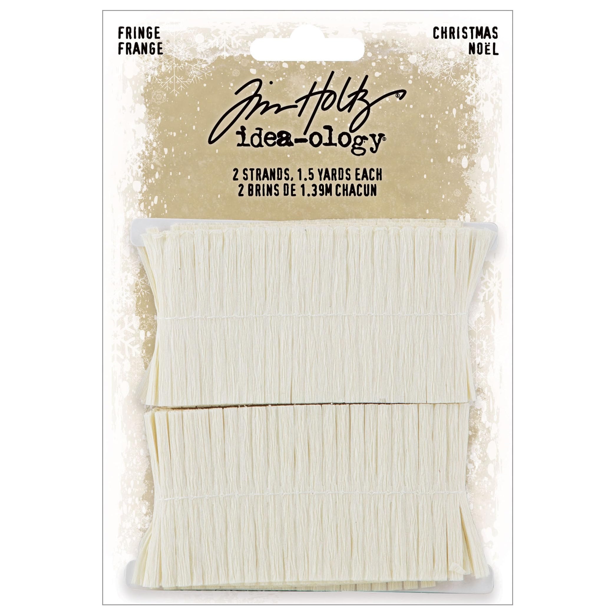 Tim Holtz - Advantus Idea-Ology Fringe 1.5yd 2/Pkg-Christmas Art Craft, Cream