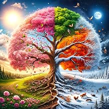 Tree of Life Castle Full 14CT DIY Counted Cross Stitch Kits Home Decor