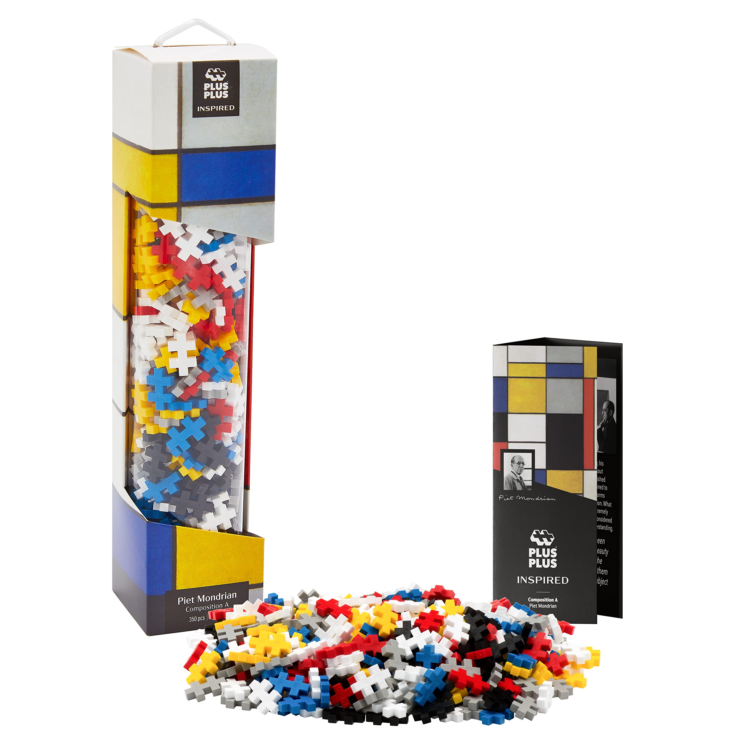Plus-Plus Inspired - Mondrian - Composition A - 350 pieces - Building Blocks, Building, Developing Toys for Kids, STEM, STEAM, Produced in Denmark