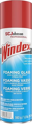 Miniatura 4 de Windex Limpiador de superficies de vidrio espumoso en aerosol, blanco, 19.7 onzas líquidas, 12 por caja, (paquete de 12)
