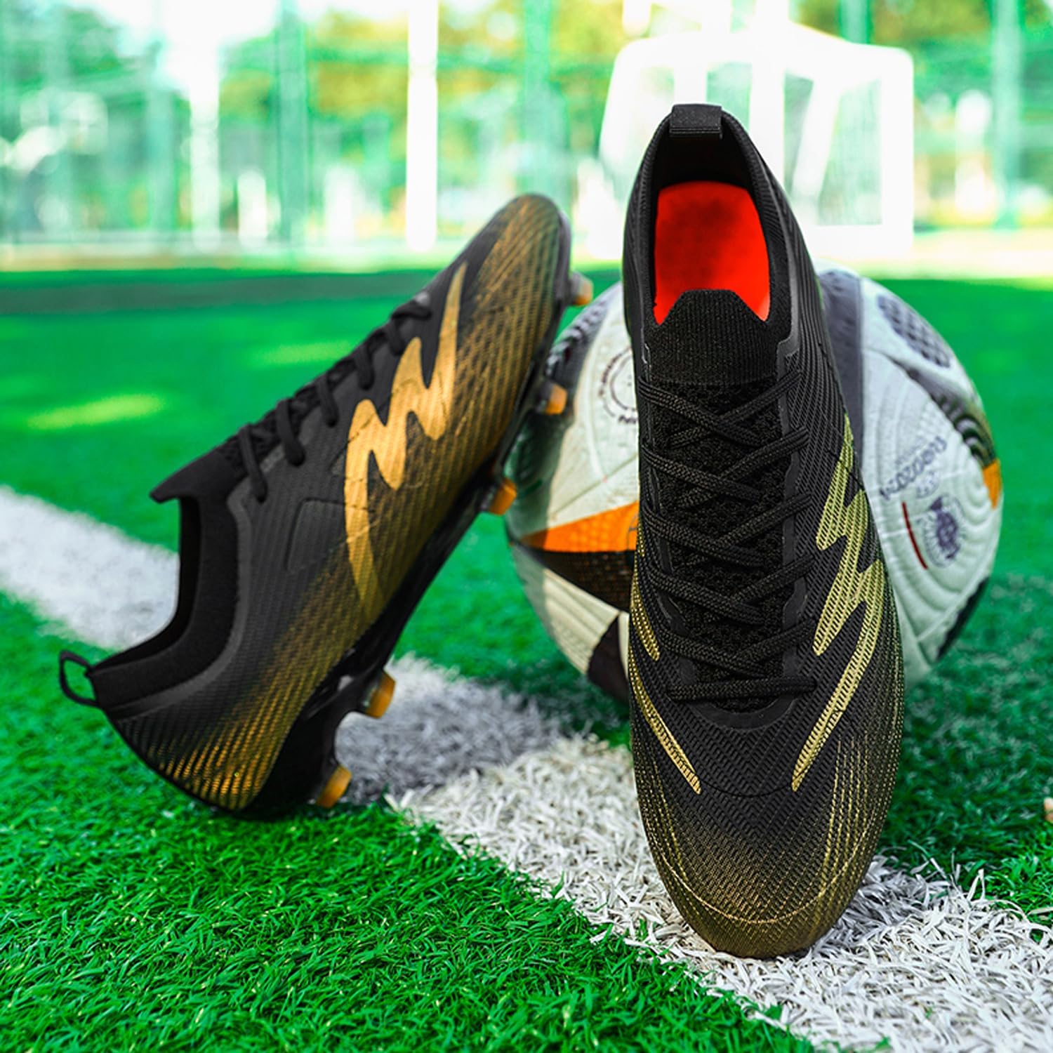 Men's Soccer Shoes High-Top Long Spikes Outdoor Indoor Turf Professional Sneaker Youth Training Futsal Football Boots Unisex