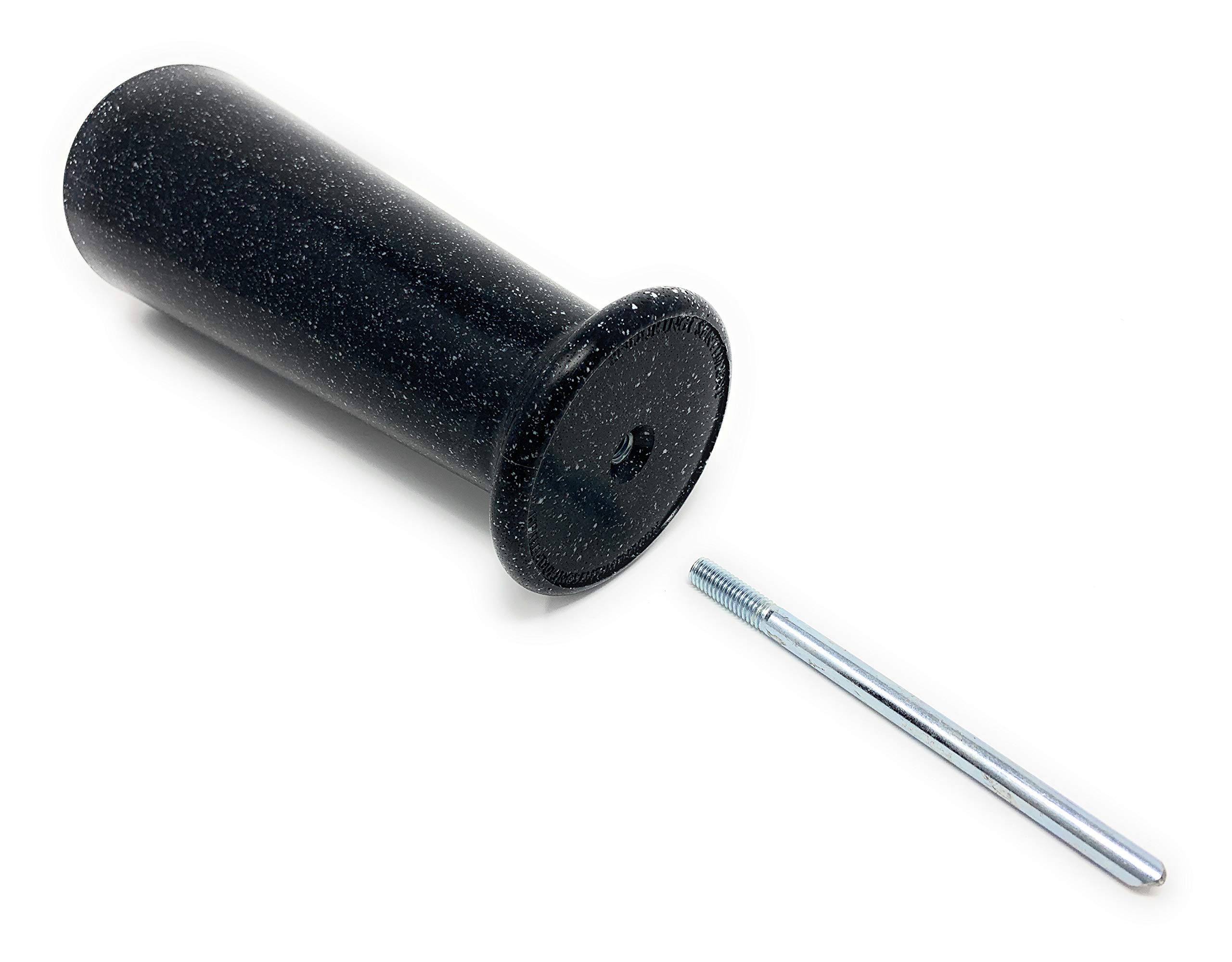 OPTIMUM Wąski wazon na kwiaty na cmentarzu, plastikowy (czarny granit) z metalowym kolcem do ziemi, znacznikiem grobowym, dekoracje na nagrobki, uchwyt na kwiaty nagrobka, trawnik ogrodowy i podwórko