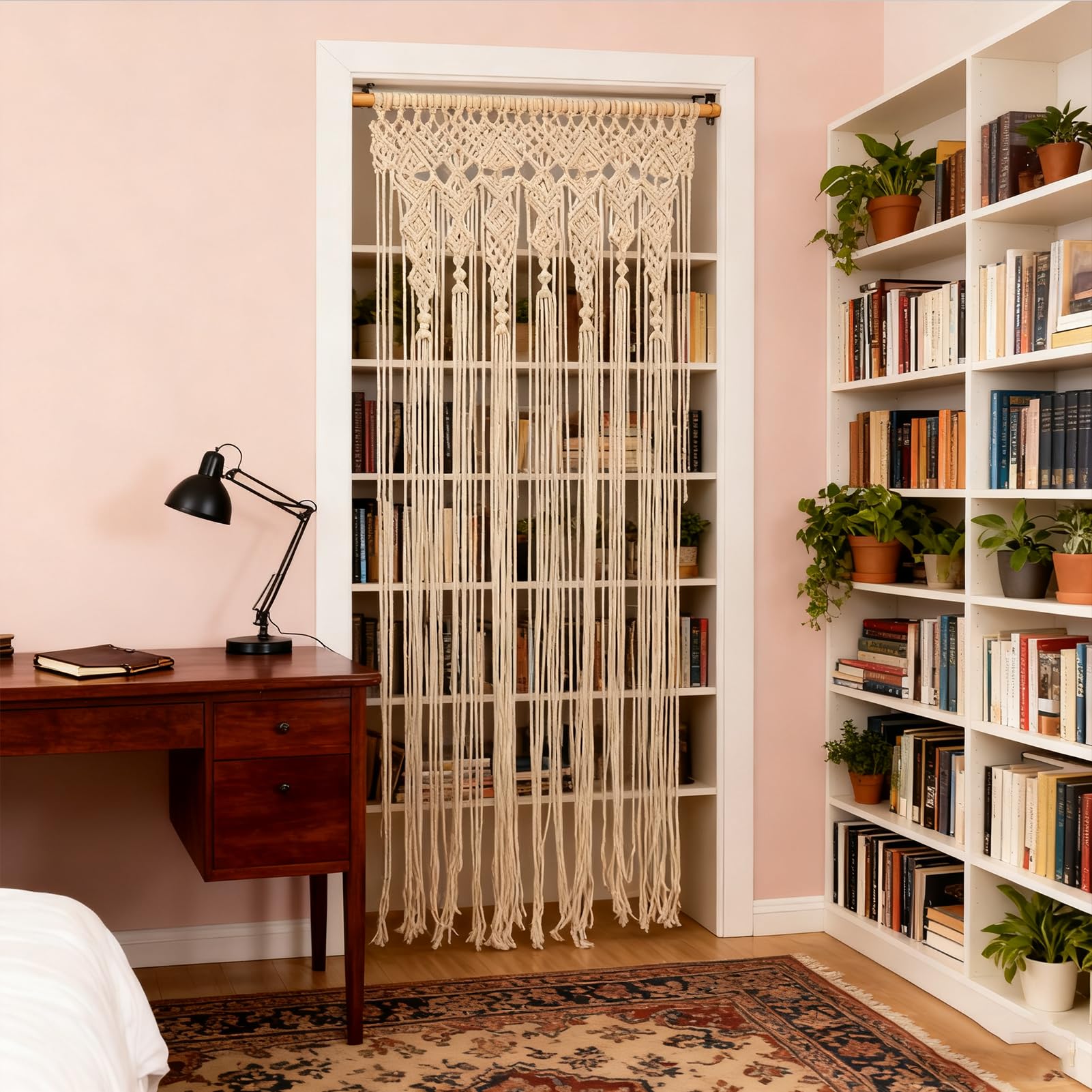 Boho-Türvorhang,Makramee Wandbehang Vorhang,Raumteiler Vorhänge,Wandteppich Böhmische Wanddeko Wandteppich Türvorhang für Wohnzimmer Schlafzimmer Hochzeit Wohnung Dekoration (stil-2 90*180cm)