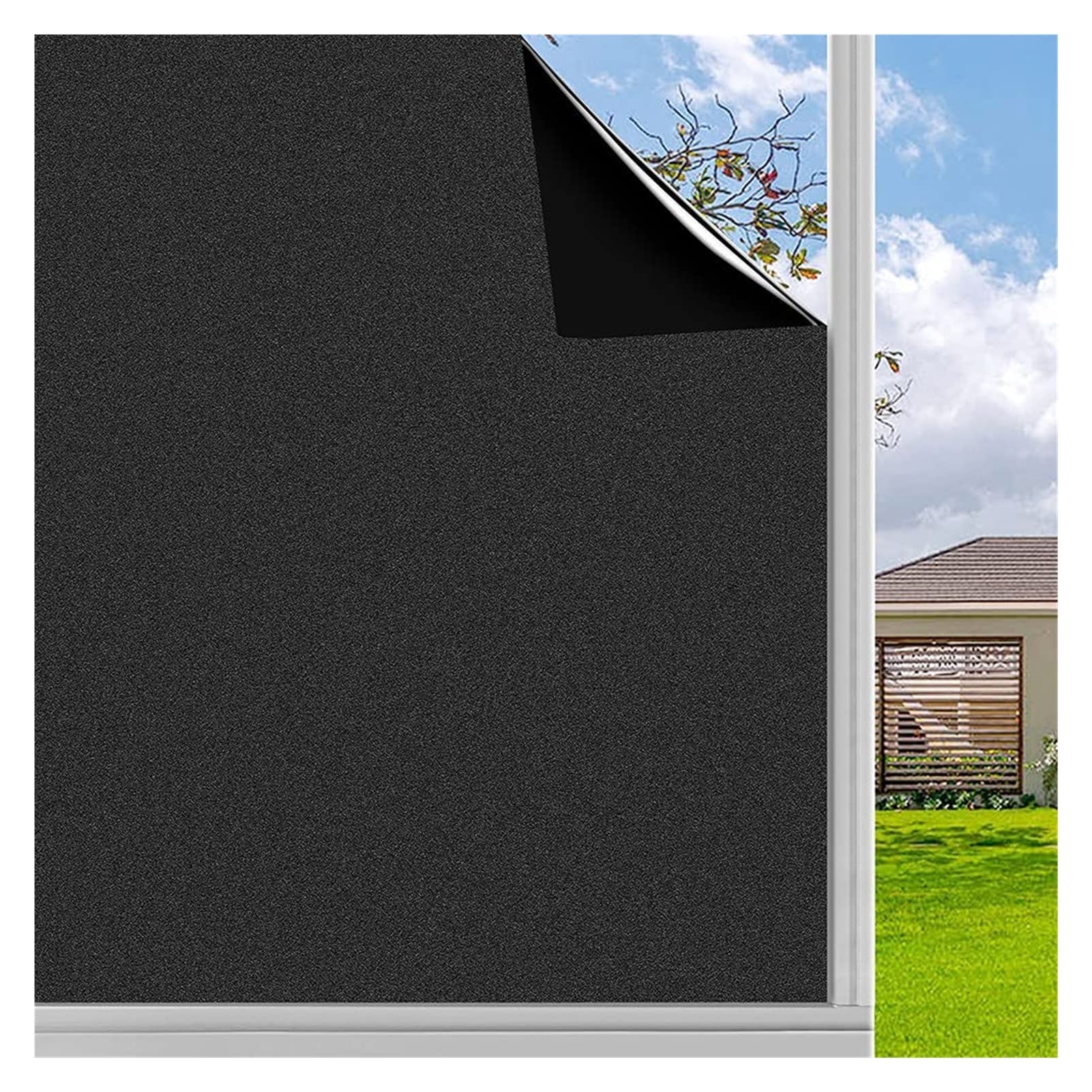 Stained Glass Window Film Window Film Frosted Glass Film Sun Blocking Static Clings Non-Adhesive Heat Control Home Office Decorative Stickers(Auburn,60x300cm)