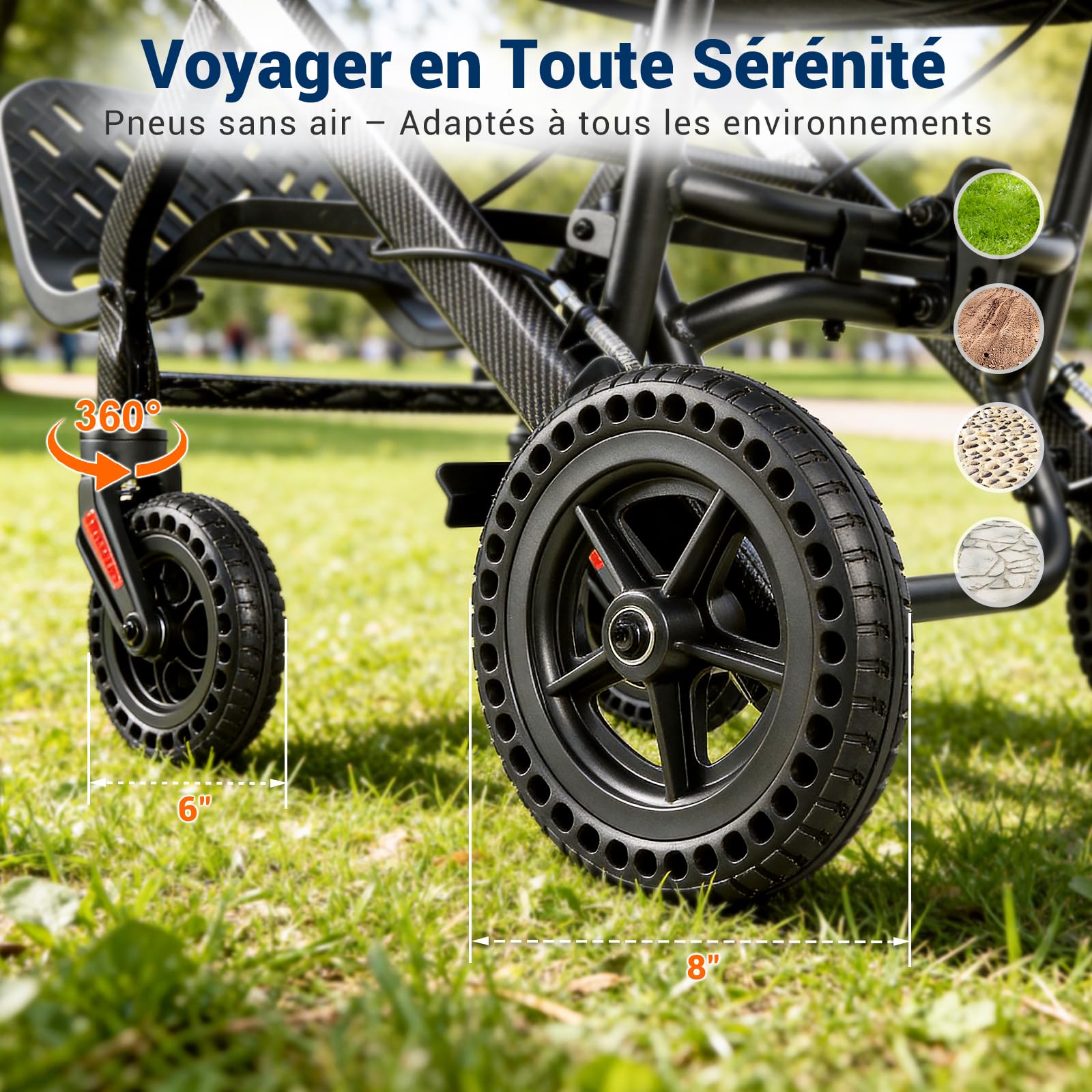 Care Parents Fauteuil Roulant de Transfert Pliable et Ultra-Léger (6,3 kg) - En Aluminium, Compact pour Voyage - Freins Tierce Personne et Ceinture - Assise 40 cm, Jusqu'à 100 kg (CP-A188)