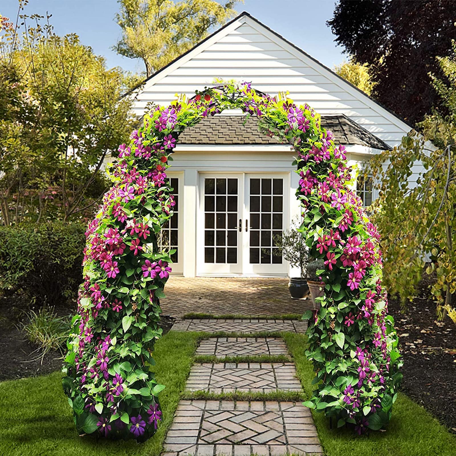 Jardín Arco Decorativo, Arco de Rosas Trepadoras,decoración Floral Boda Fiesta Nupcial con Metal + PE Material, for el jardín al Aire Libre Césped Backyard Party Decoration Supplies