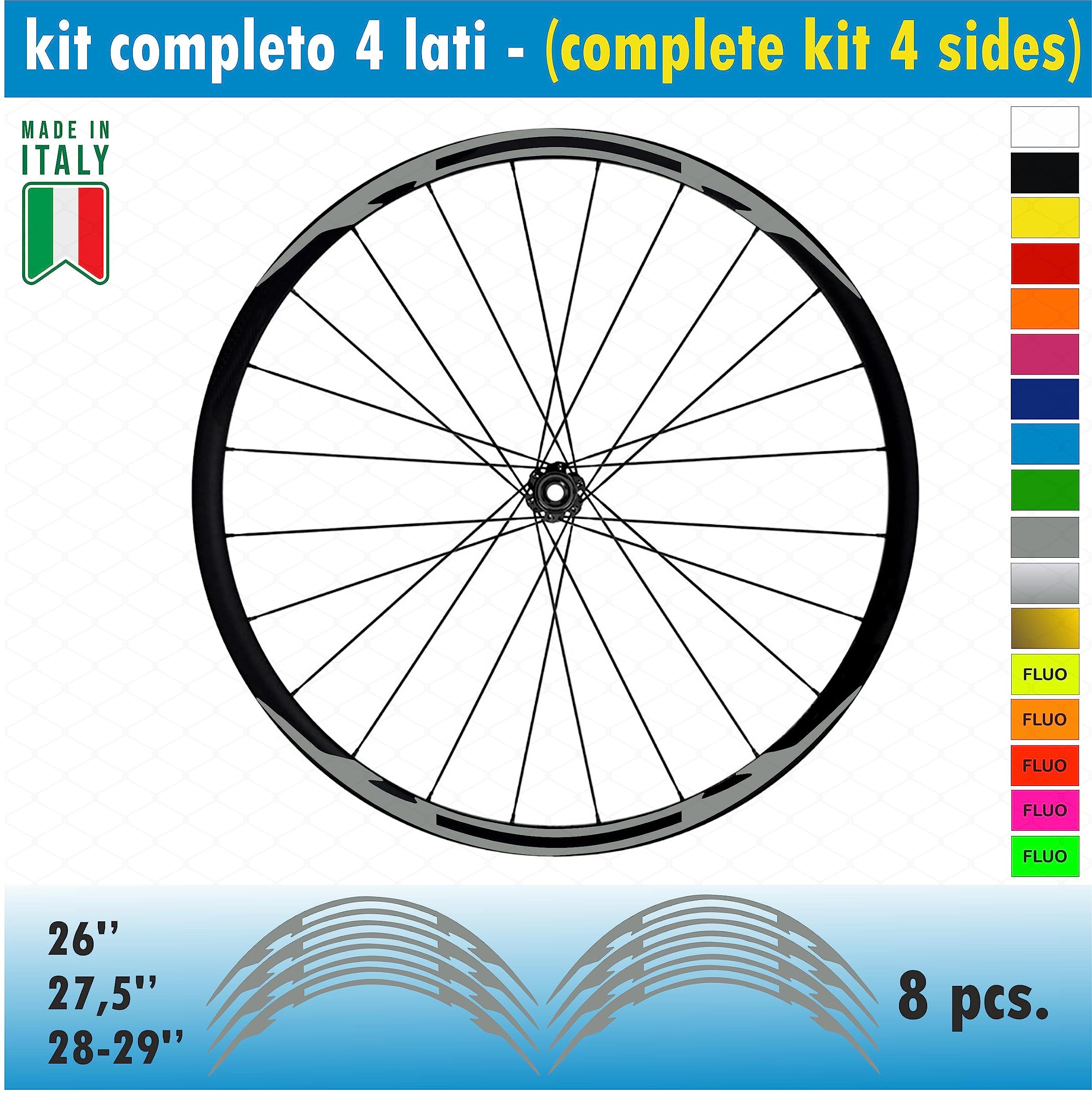 Kit Décoration Roue Vtt 20 26 29 Pouces Autocollants Jantes Fat Bike - Kit Complet 2 Roues - 20/26/29 Pouces - Couleur Blanc Mat - Résistant UV Et Intempéries Décalques Vtt Diamètre 20-29 Pouces