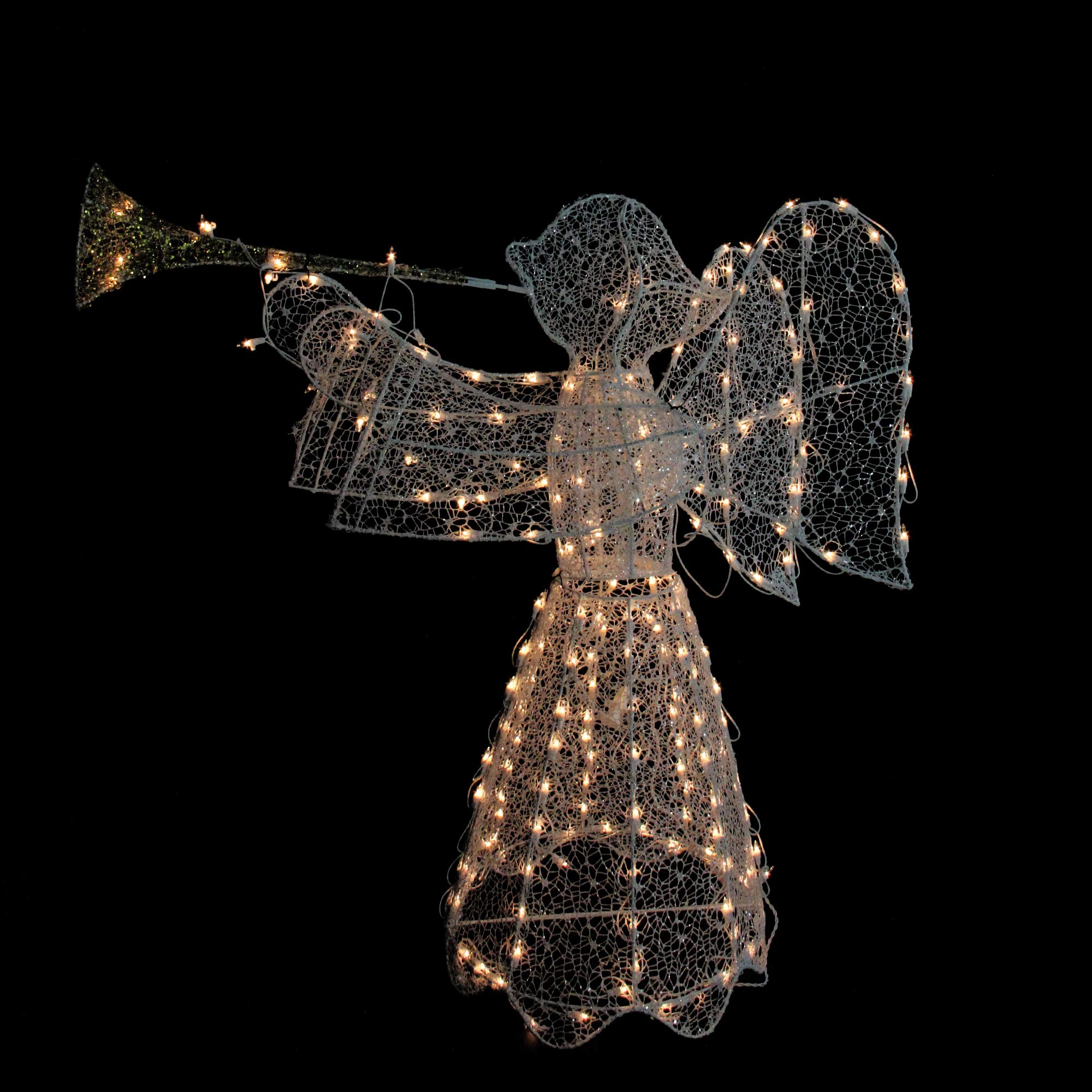 Lighted 3D Trumpeting Angel Outdoor Christmas Decoration - 44
