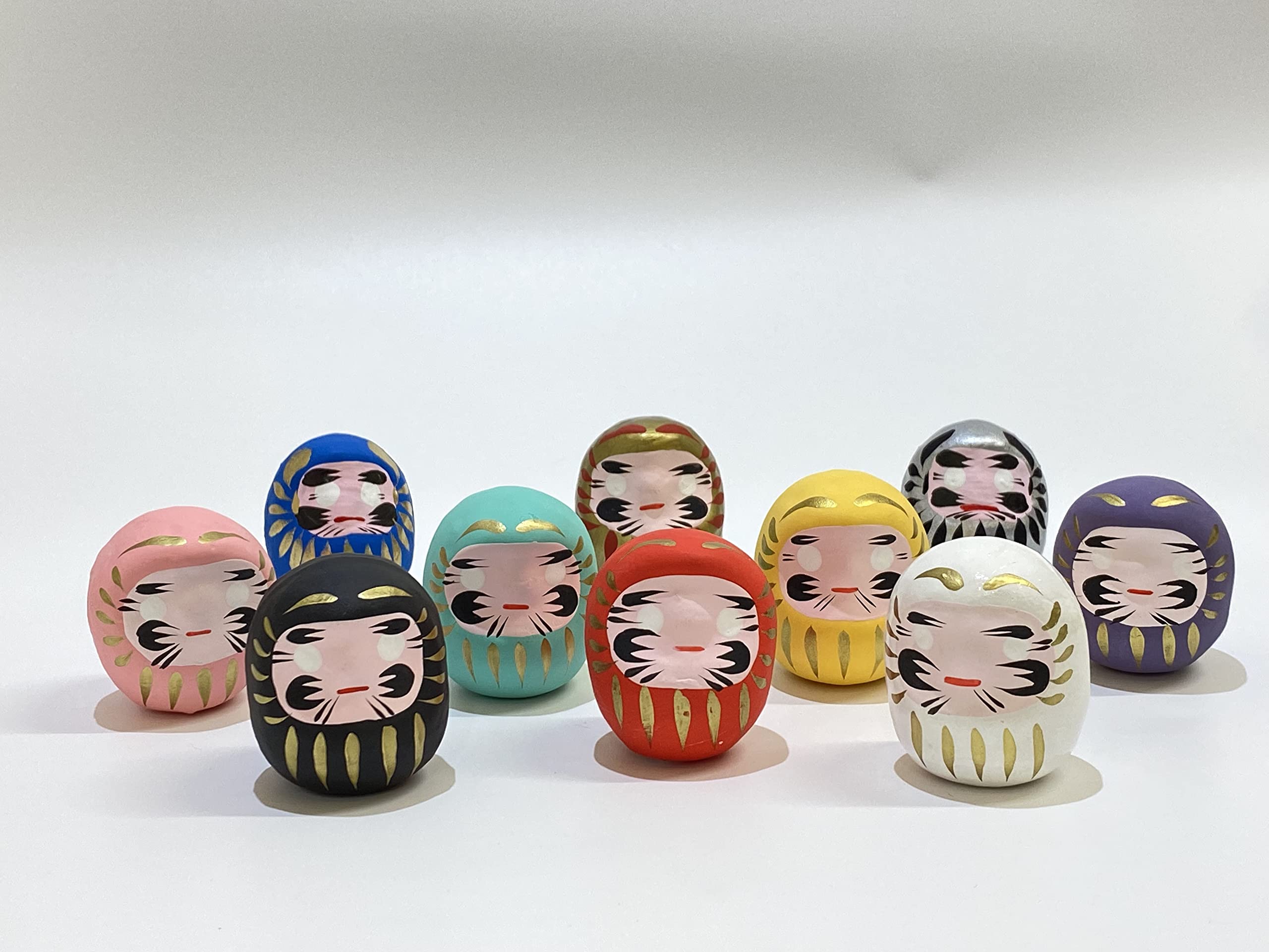 Takasaki Daruma Doll Set, 10 Colors, Mini
