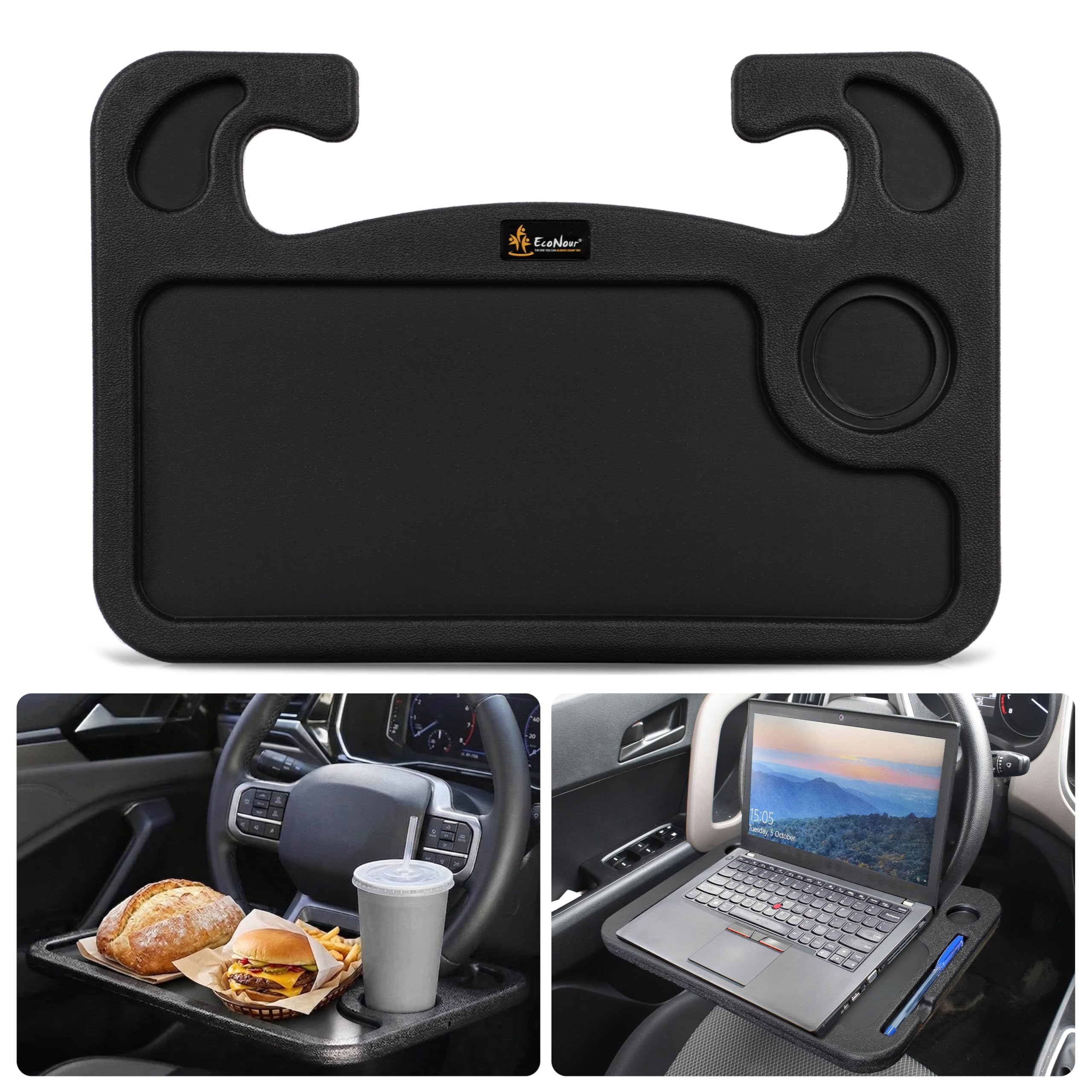 EcoNour 2-in-1 Steering Wheel Desk for Ford F150 2015-2019 2020 Car Tray