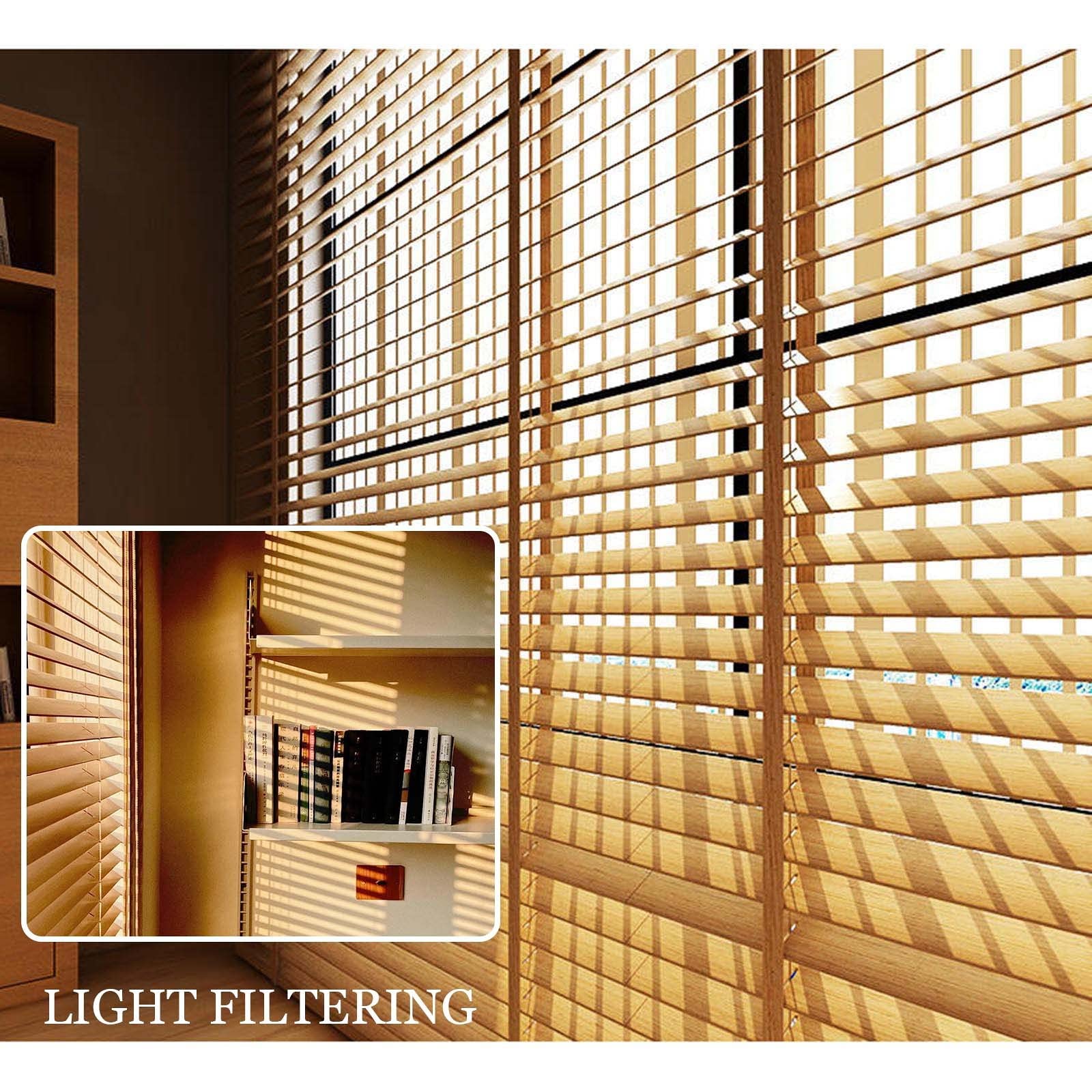 Holz Fensterjalousien, Massivholz Venezianische Jalousie, Horizontal Jalousette Für Fenster/türen, Sichtschutzrollos, 50-150cm/20-59in Breit,WxH-150x150cm/59 * 59in
