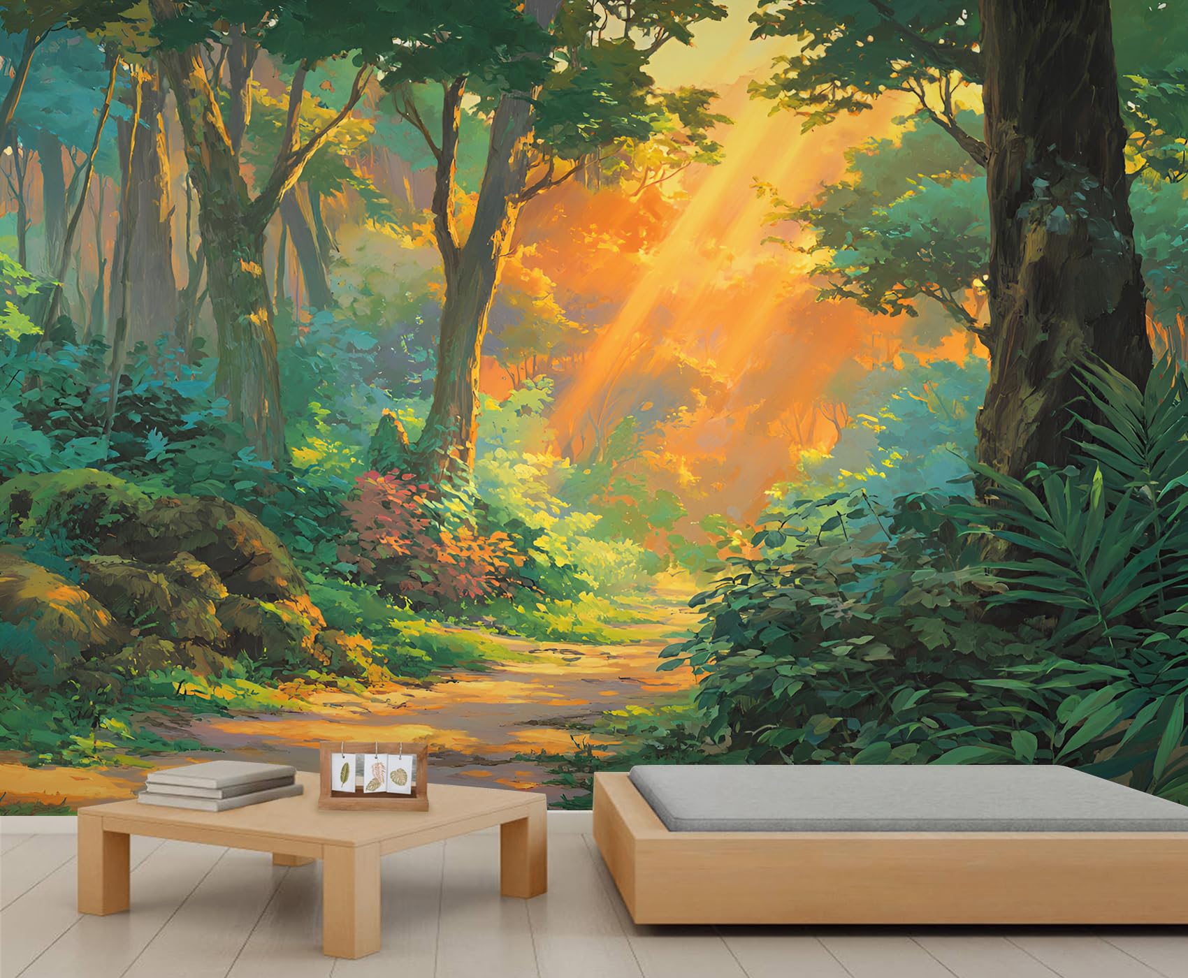 Forest Mural Woodland Mural Wallpaper Path Forest Wallpaper for Bedrooms Living Room Poster 300 X 210 cm