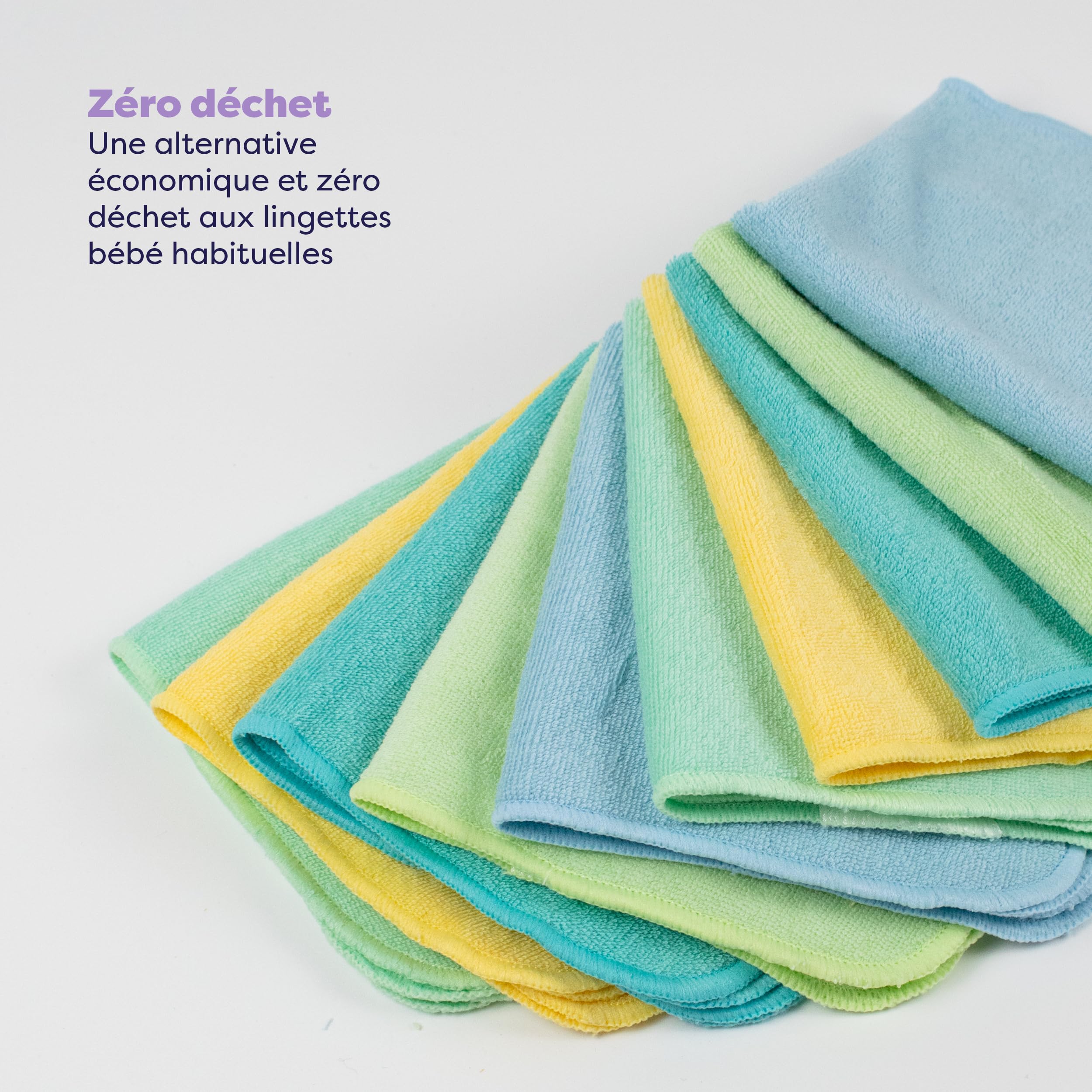 Bambino Mio (Lot de 10) | Cotton Lingettes bébé réutilisables, PASTELS – Lingettes lavables pour peaux sensibles, séchage rapide et résistantes