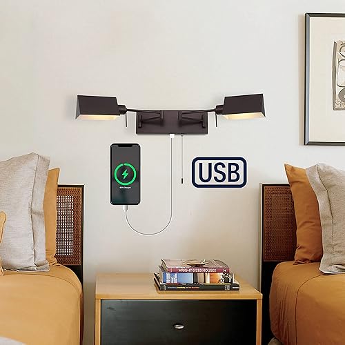 Miniatura 9 de JONATHAN Y JYL6015B Arlo - Aplique de pared LED con brazo oscilante de 22 pulgadas, 1 luz, de hierro con cable, cadena de tracción, puerto de carga