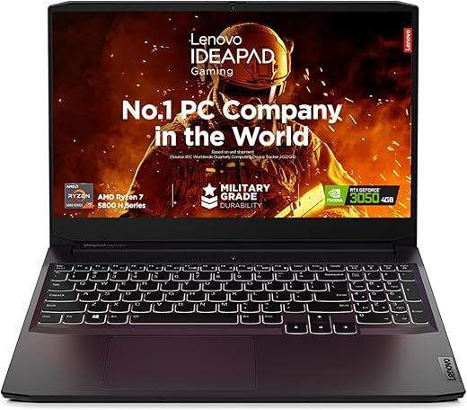 Lenovo IdeaPad Gaming 3 AMD Ryzen 7 5800H 15.6″ (39.62cm) FHD IPS 120Hz Gaming Laptop (8GB/512GB SSD/Win 11/Office 2021/NVIDIA RTX 3050 4GB/Alexa/3…