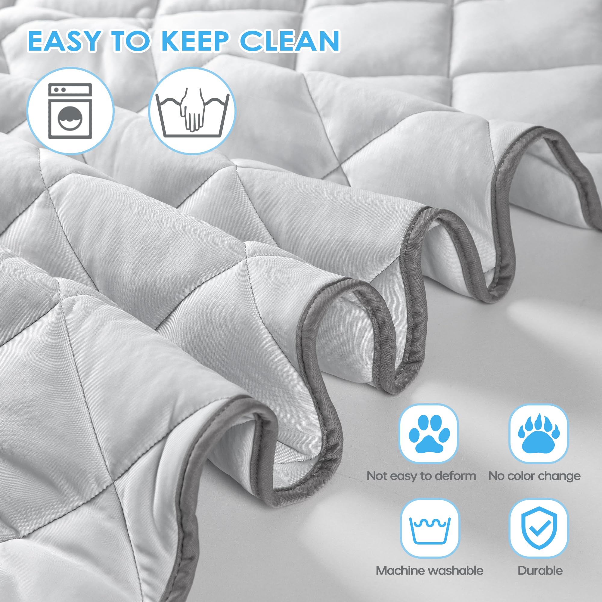 Alfombrilla de refrigeración para perros, gatos, mascotas, lavable, para verano, para perrera, manta de hielo fresca para interiores y exteriores, artículos esenciales de playa, color gris claro,
