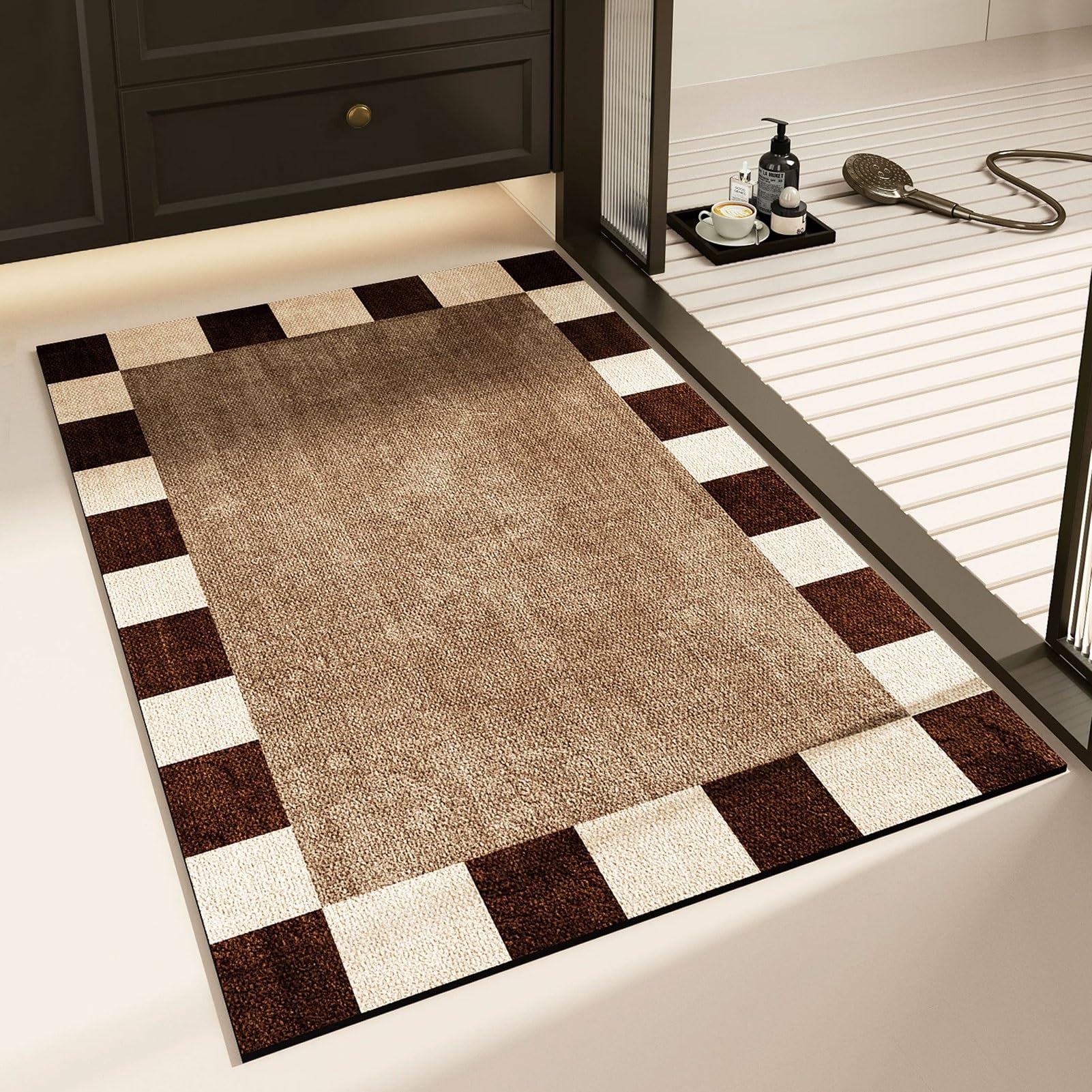 Tappeti da Bagno, 40x60 cm, 50x80 cm, 60x90 cm, Tappetino Antiscivolo per Doccia e Vasca, Lavabile, tappetini Decorativi per Pavimento della Cucina, per Doccia, Vasca, lavandino, Ingresso,