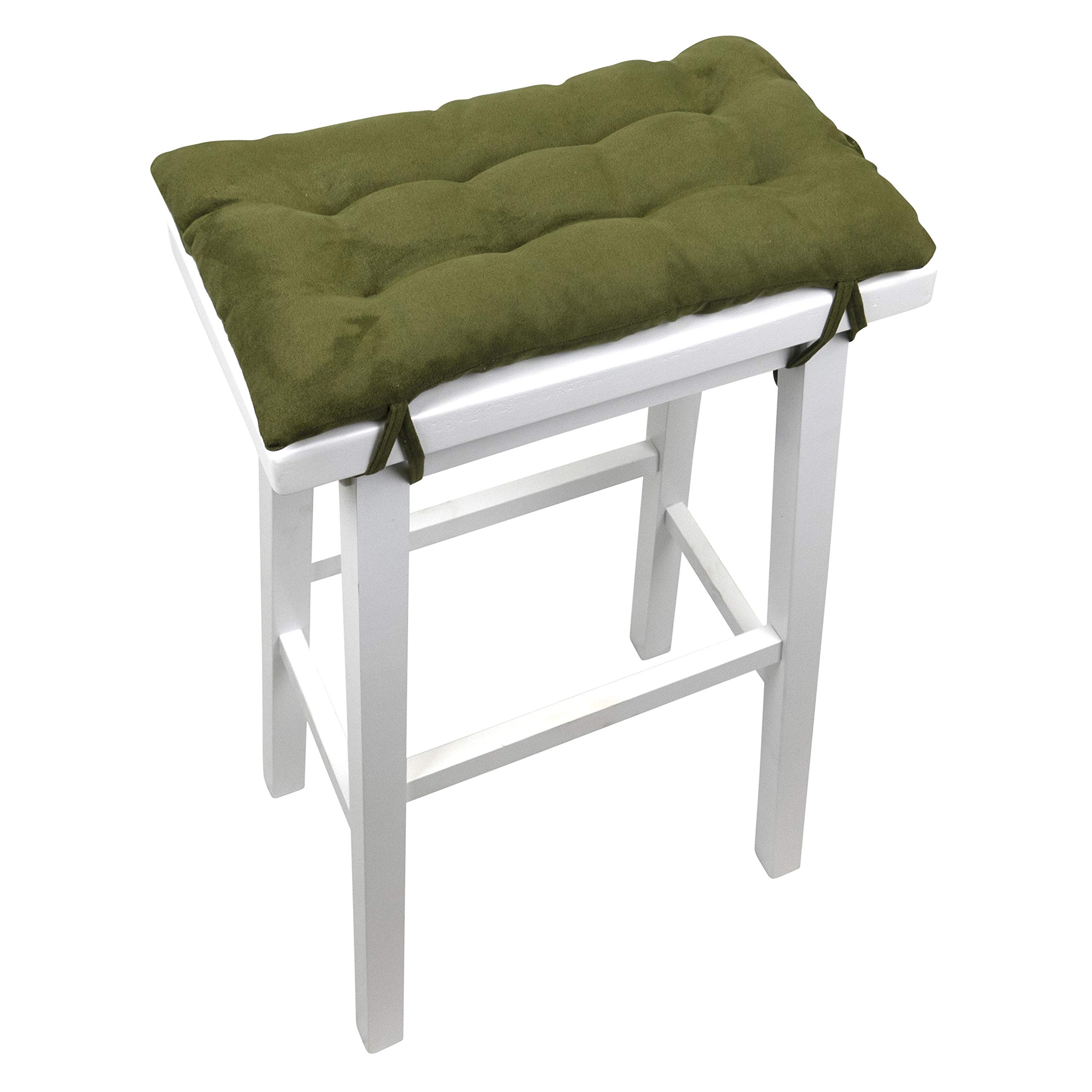 Saddle Seat Bar Stool Cushion - Latex Foam Fill, Reversible, Machine Washable - for Gaucho - Satori - Saddle Stools (Microsuede Laurel Green, Saddle Stool)