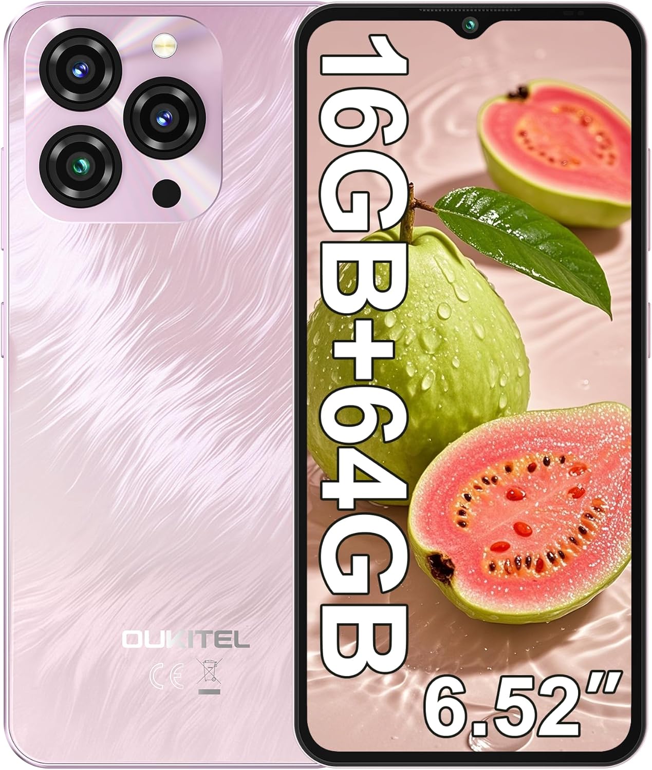 OUKITEL C3 Cell Phone Unlocked 2025-16GB RAM+64GB/TF 1TB ROM Smartphone, 5000mAh Battery, 6.52” Waterdrop Screen, 13MP+5MP Camera, 4G Dual SIM Android Phone, Face ID/3.5mm Jack/GPS/BT5.0, Pink OUKITEL C3 Cell Phone Unlocked 2025-16GB RAM+64GB/TF 1TB ROM Smartphone, 5000mAh Battery, 6.52” Waterdrop Screen, 13MP+5MP Camera, 4G Dual SIM Android Phone, Face ID/3.5mm Jack/GPS/BT5.0, Pink