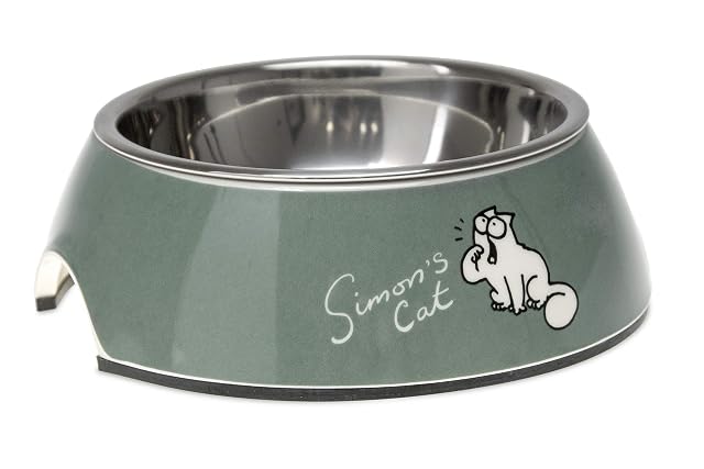 Simon'S Cat by Karlie 522105 - Comedero para Gatos, 14 x 14 x 4,5 cm, 160 ml, Color Verde