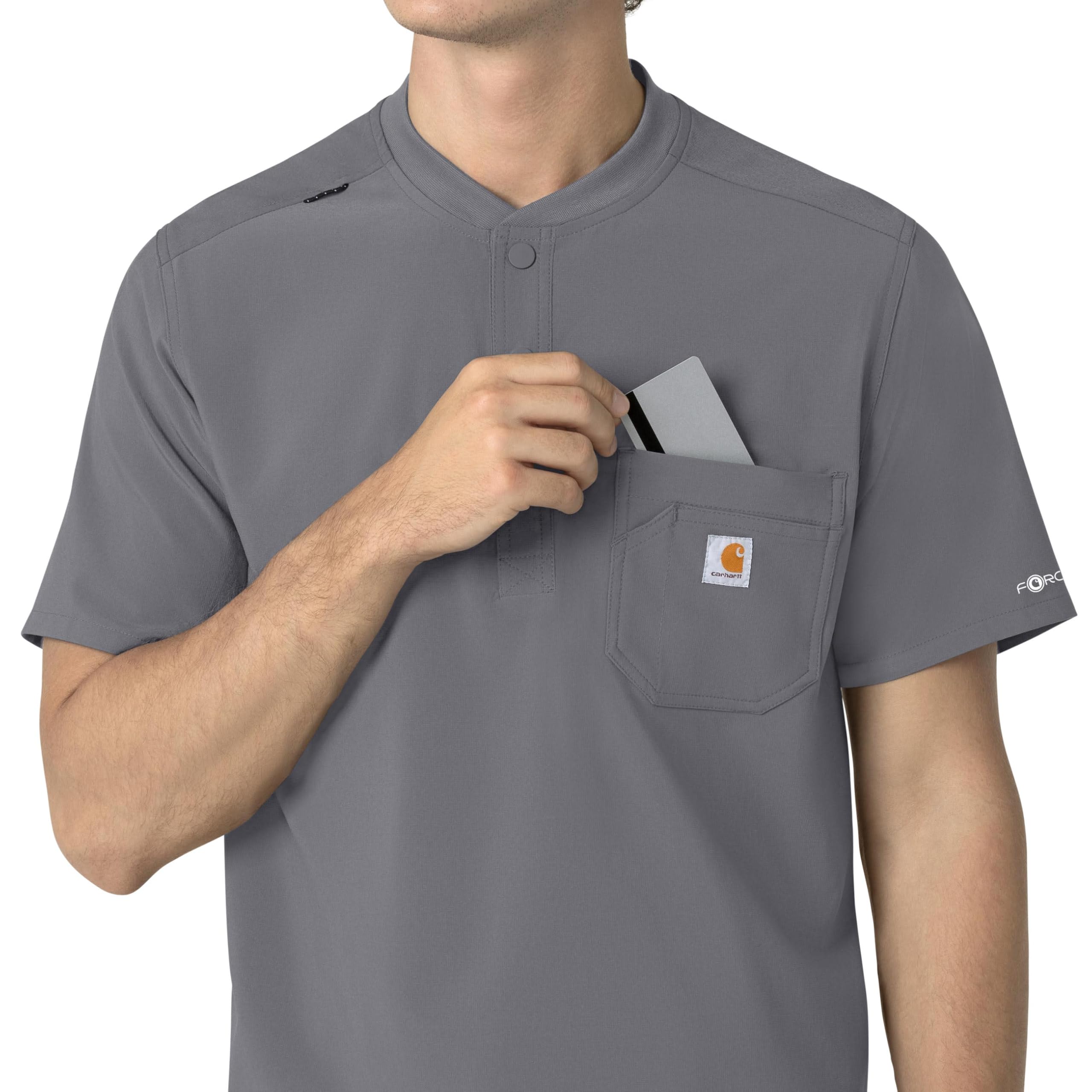 Carhartt Scrub Top Camiseta médica Henley para Hombre Hombre (Pack de 1)