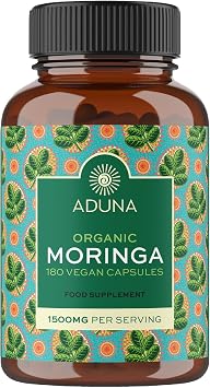 Aduna Organic Moringa Capsules | Energy & Immune Support | 180 Capsules