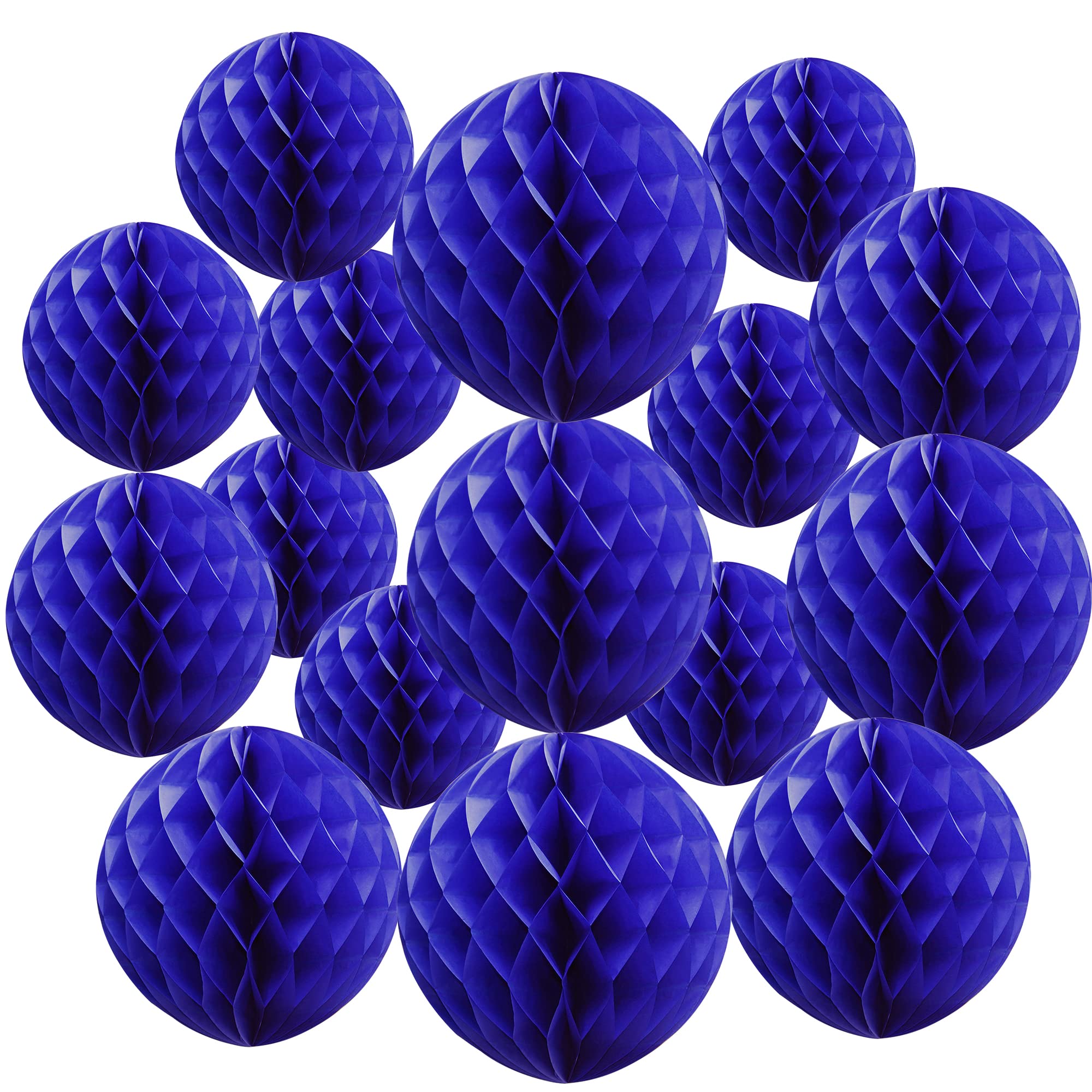 Time to Sparkle 16MIX Tissue Paper Honeycomb Balls Table Centrepiece Lantern Garland Wedding Decoration Royal Blue