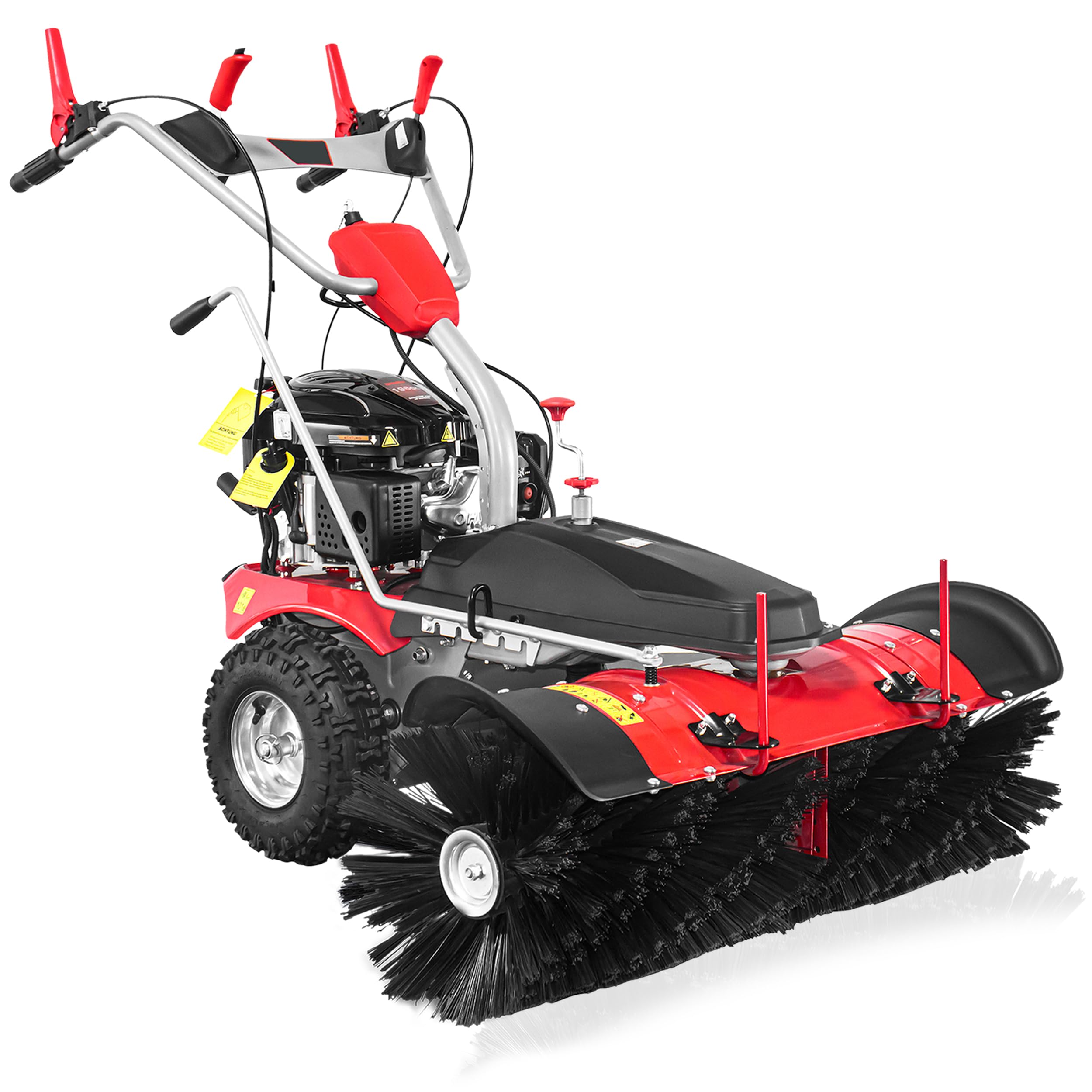 Modell 2026 - PowerPac Typ MK100 - Kehrmaschine Motorbesen Schneeschieber ELEKTROSTART 6,5PS inkl. Schneeketten