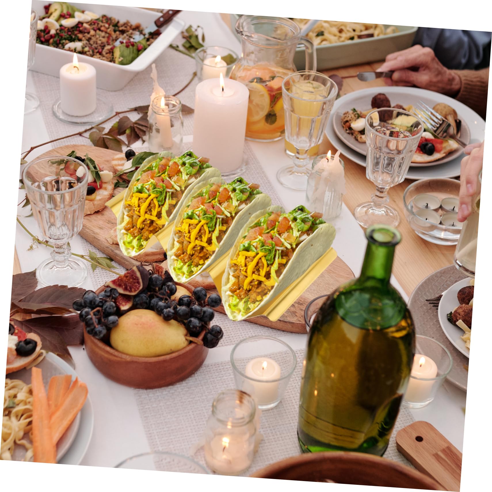 STOBAZA Metal Pancake Stand Chicken Roll Rack Tacos Holder Home Kitchen Decorative Stand