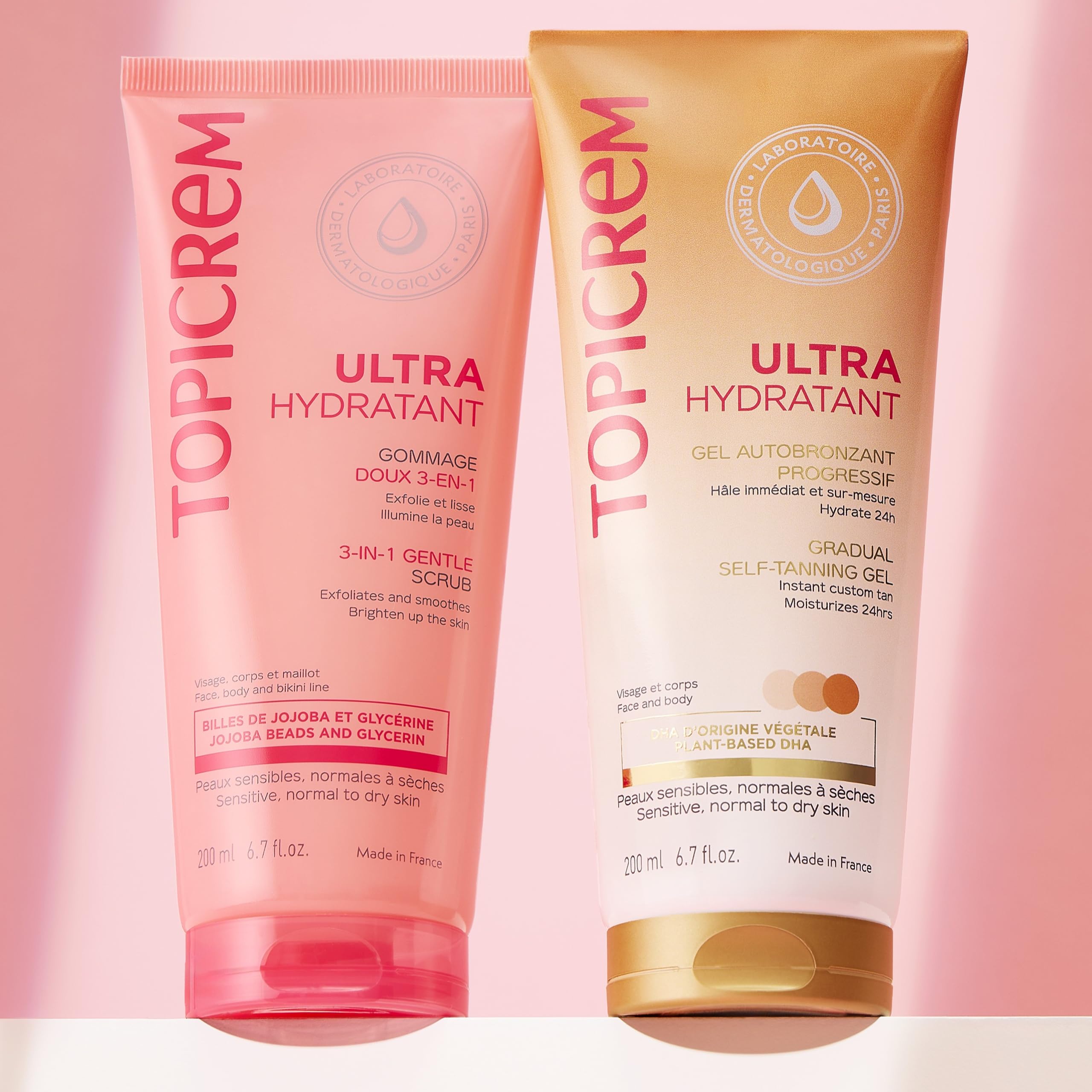 Topicrem - Ultra Hydratant Gel Autobronzant Progressif - Hydrate 24h, Nourrit, Protège - Teint Hâlé Naturel - Peaux Sensibles, Adultes & Adolescents - Fabrication Française - 200 ml