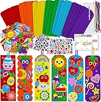 Winlyn 36 DIY Whimsical Foam Bookmarks Craft Kits - Rainbow Stickers, Fruits, Animals, Treats for Kids Classroom Rewards, Party Favors & Reading Fun
