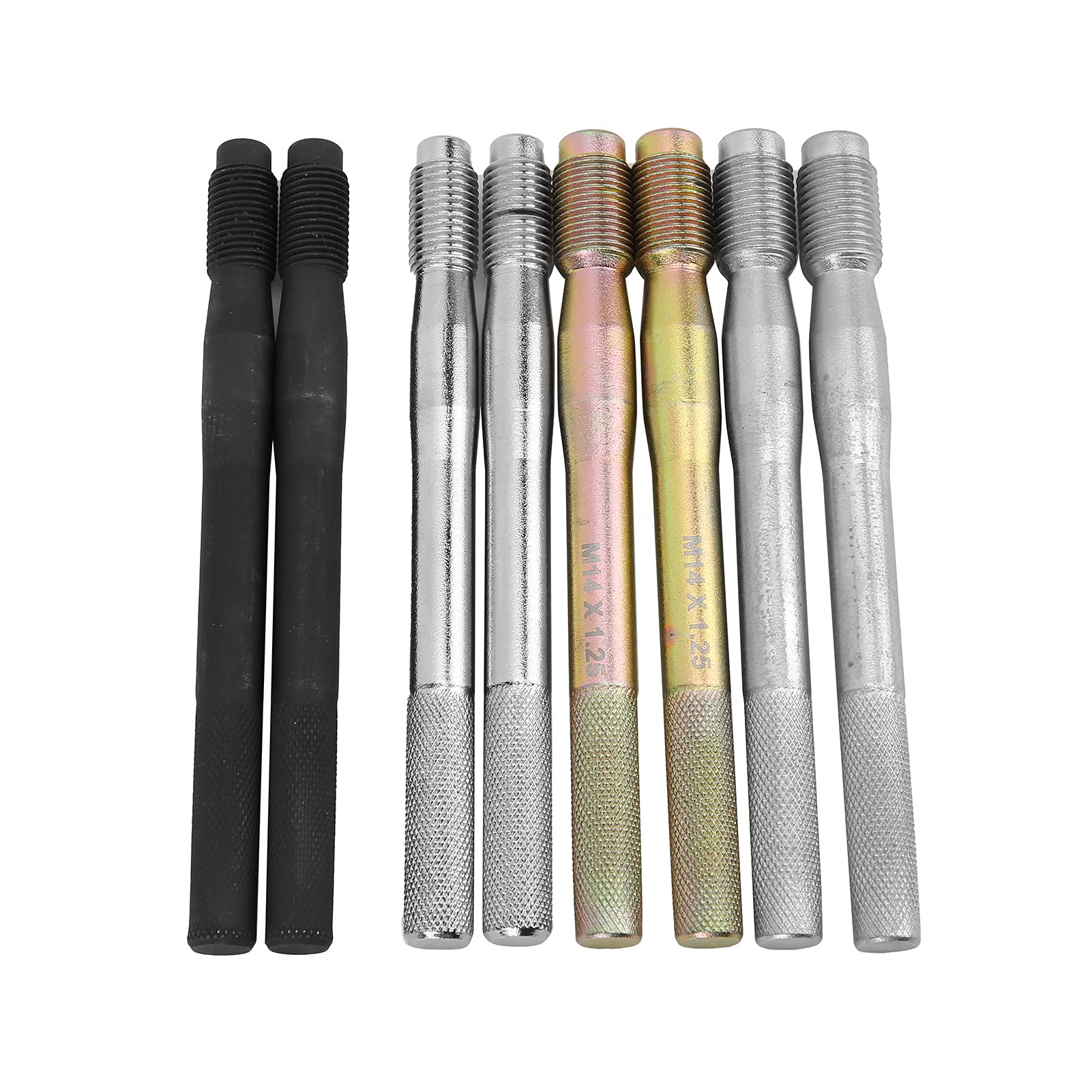 Perno di Allineamento Perno Ruota Set 8 Pezzi Perno di Allineamento Perno Ruota per Auto Lega di Acciaio Strumenti di Posizionamento di Fissaggio M14x1,5/1,25 M12x1,5/1,25 per la Maggior Parte del