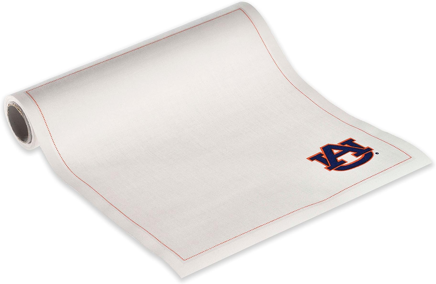 MYdrap SA21/101-AU Collegiate Cotton Luncheon Napkin, 8.0" Length x 8.0" Width, Ecru with Auburn Logo (12 Rolls of 12)