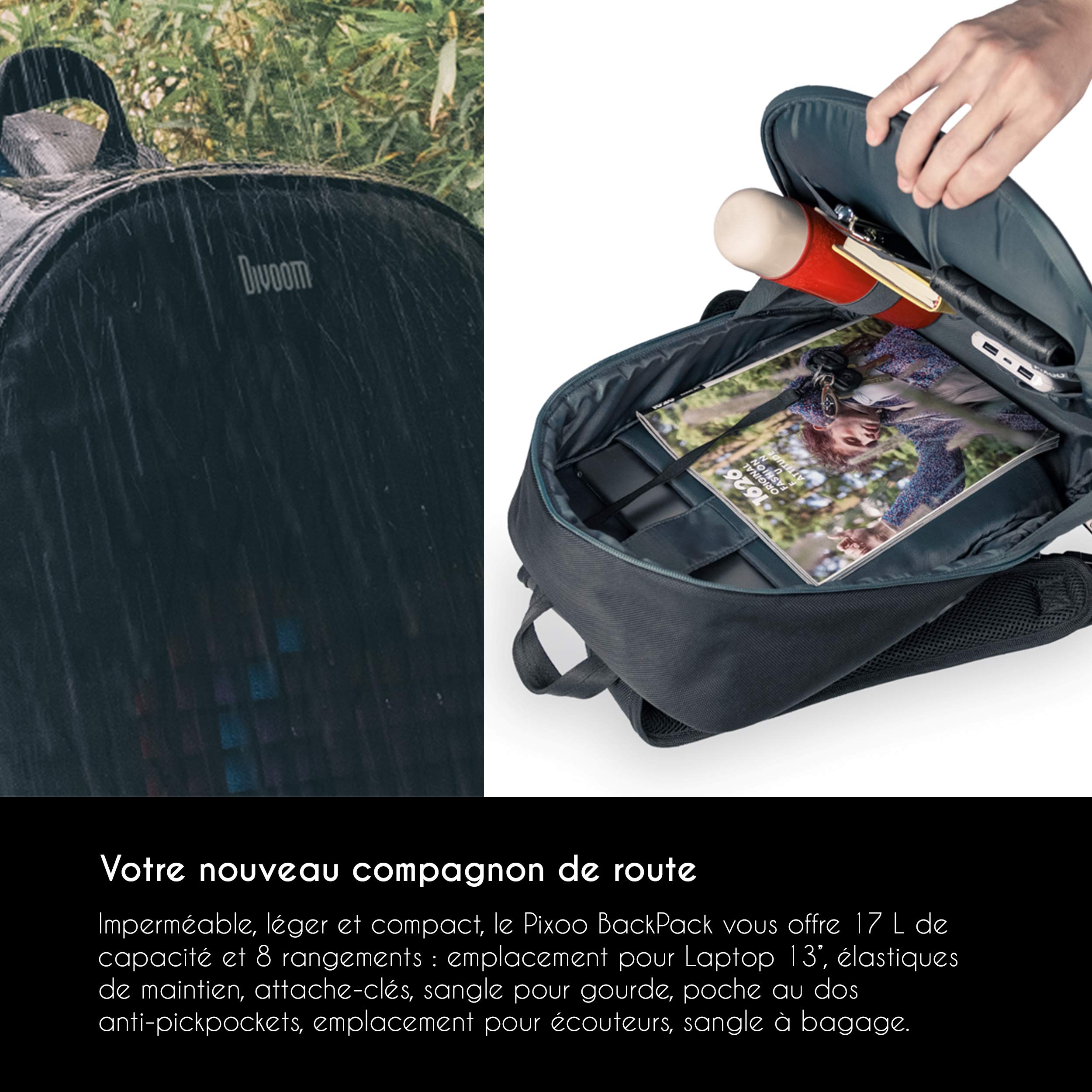 Objeto Conectado – Idea de Regalo para niño – Regalo para niña, Mochila conectada y Animada en Pixel Art + Mando a Distancia Bluetooth + Powerbank