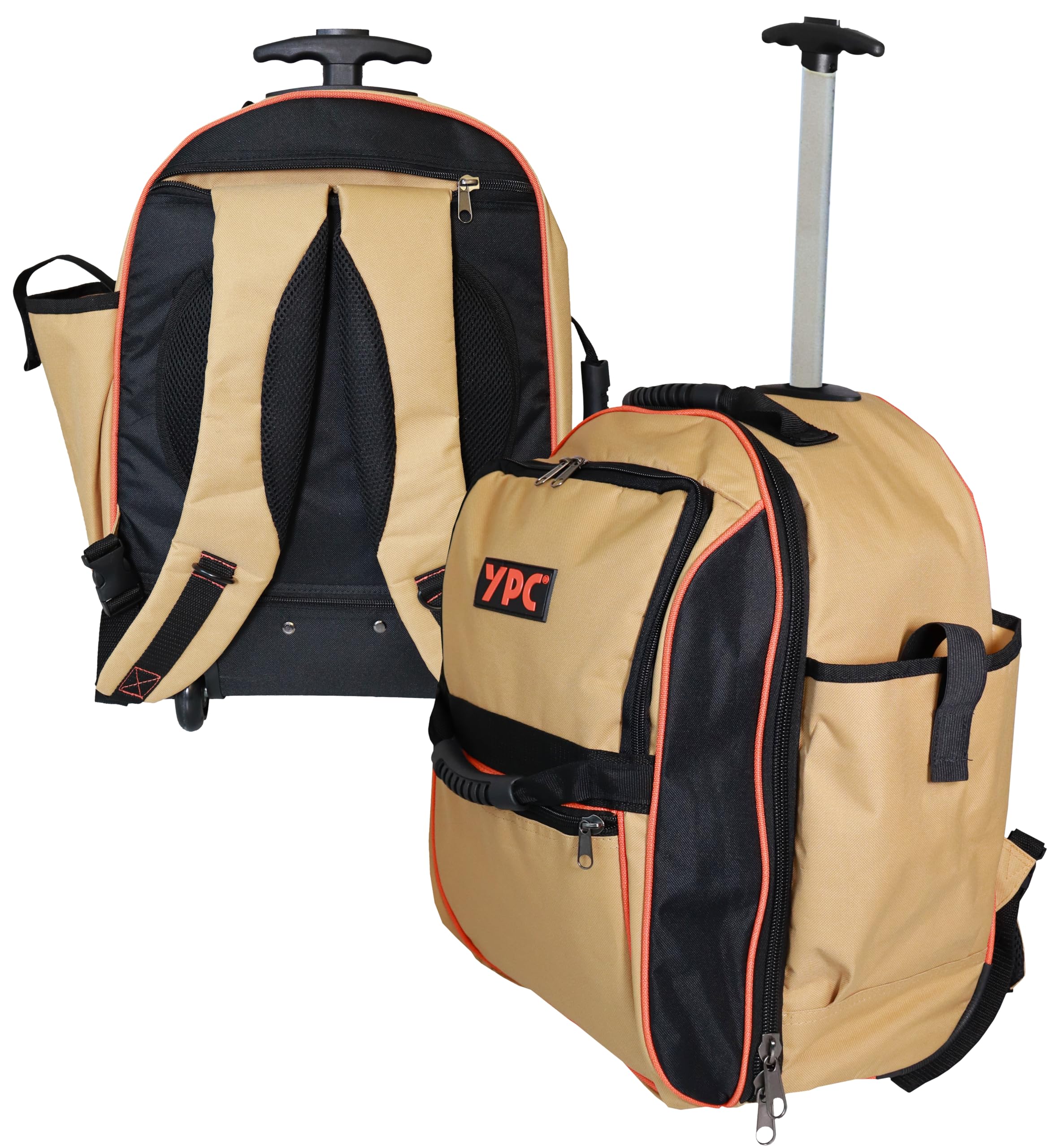YPC Juggernaut plecak na kółkach – 54 x 36 x 25 cm, 50-55 l, plecak na narzędzia XXL, wodoodporny, lekkobieżne kółka, stabilny uchwyt teleskopowy, uchwyt do noszenia, pasek na ramię, pasek na klatkę