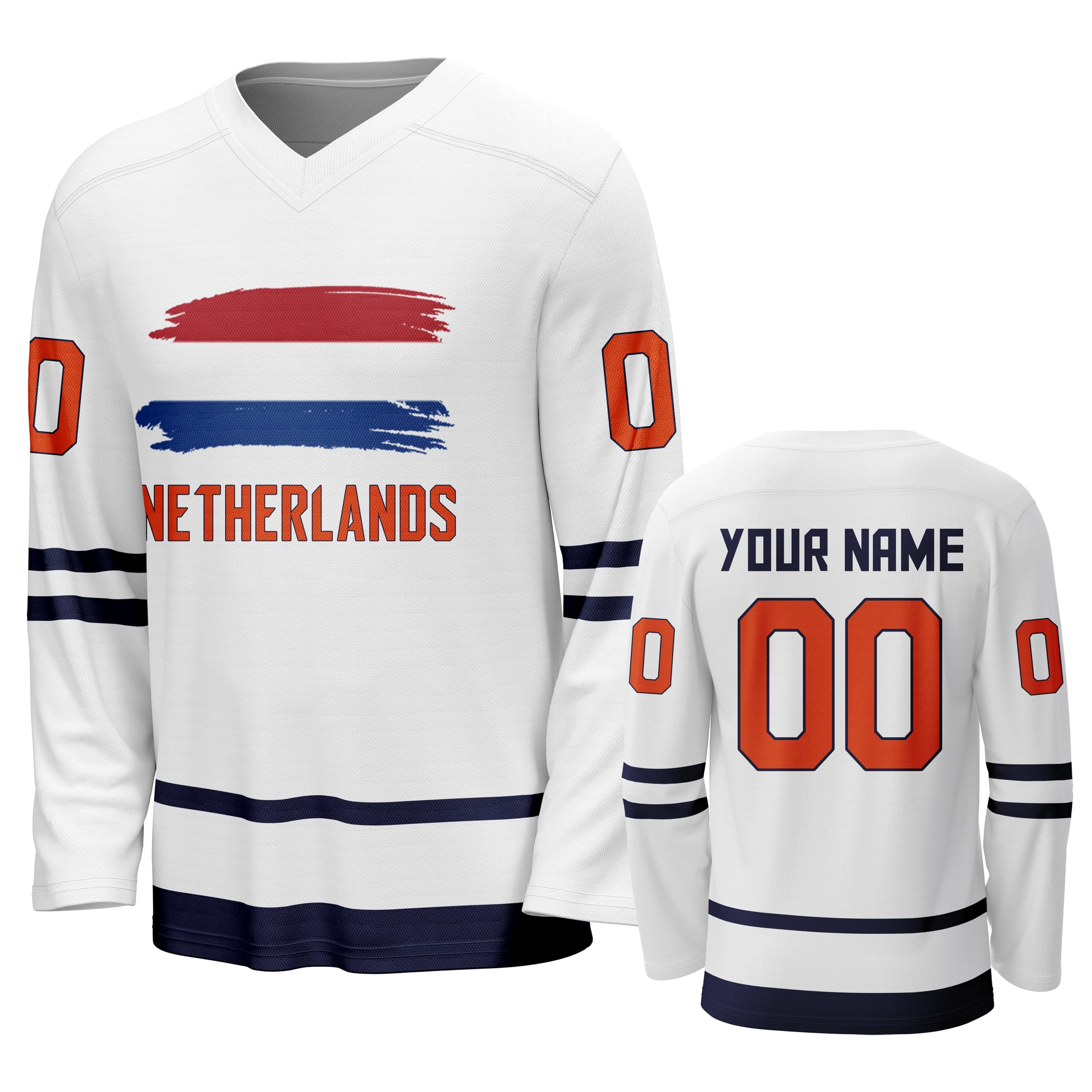 Custom National Hockey Jersey Personalized Name Number V-Neck Sports Ice Hockey Jersey Fans Gift for Men Women Youth