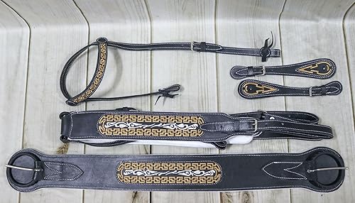 Miniatura 2 de 15" Charro Mexican Sillín Montura Lienzo Bordado