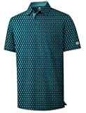 Mens Golf Shirts Short Sleeve Print Patterns Performance Moisture Wicking Polo Shirt