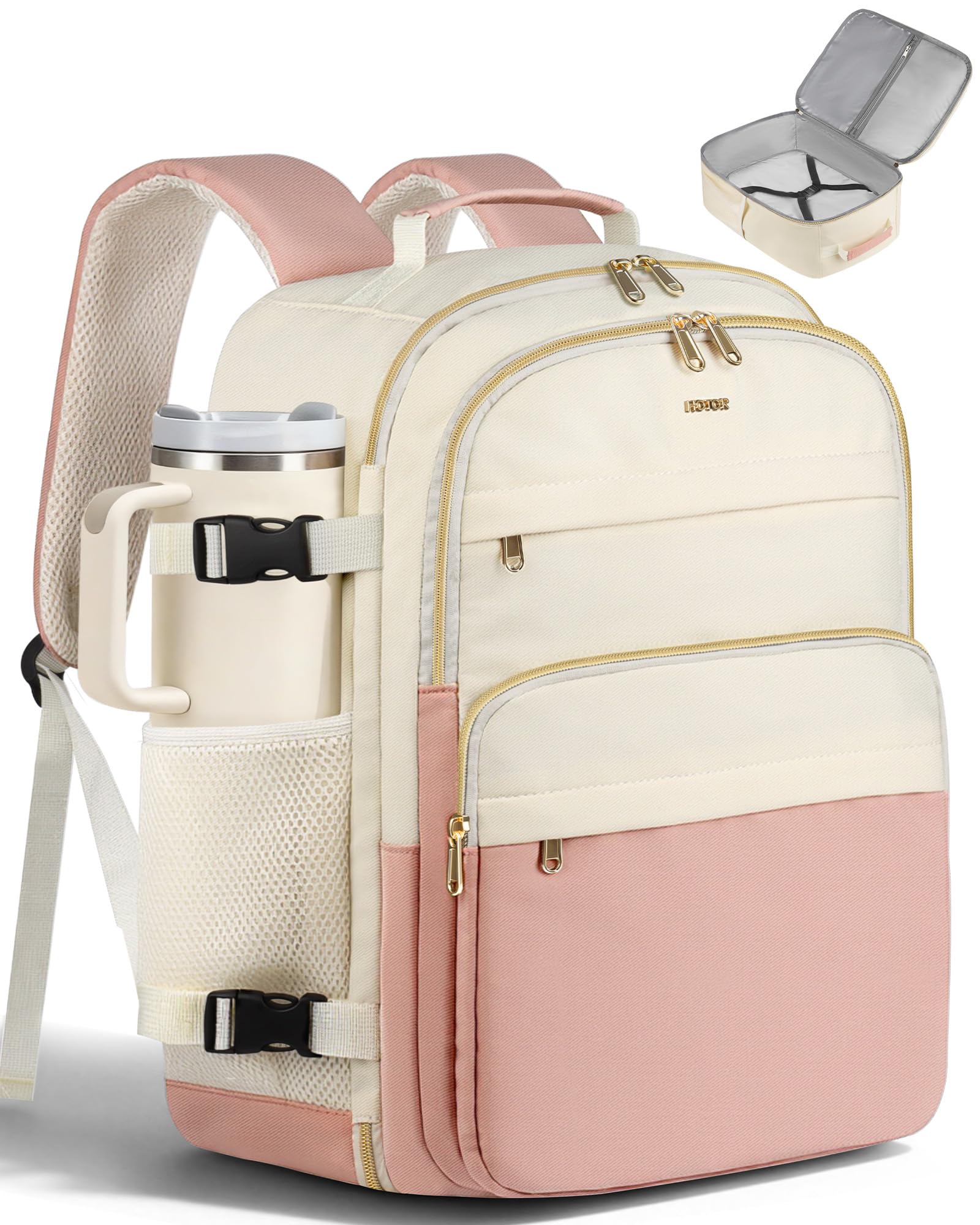 HOTOR Travel Backpack Women Flight Approved Carry on Bag | 15.6inch Laptop Computer Bag Flight Approved Personal Item Travel Bag for Work, Business, College